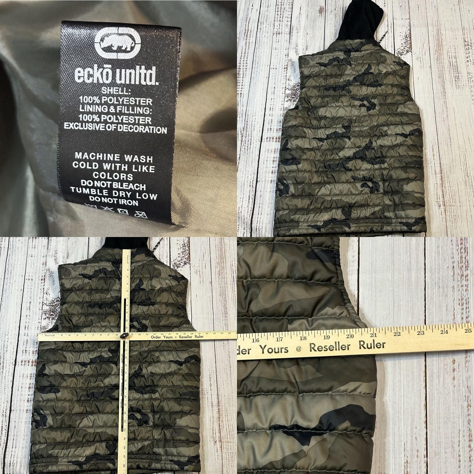 Ecko Unltd. ECKO UNLTD Camouflage Puffer Vest Hooded Full Zip Rhino Logo Men M Size US M / EU 48-50 / 2 - 8 Thumbnail