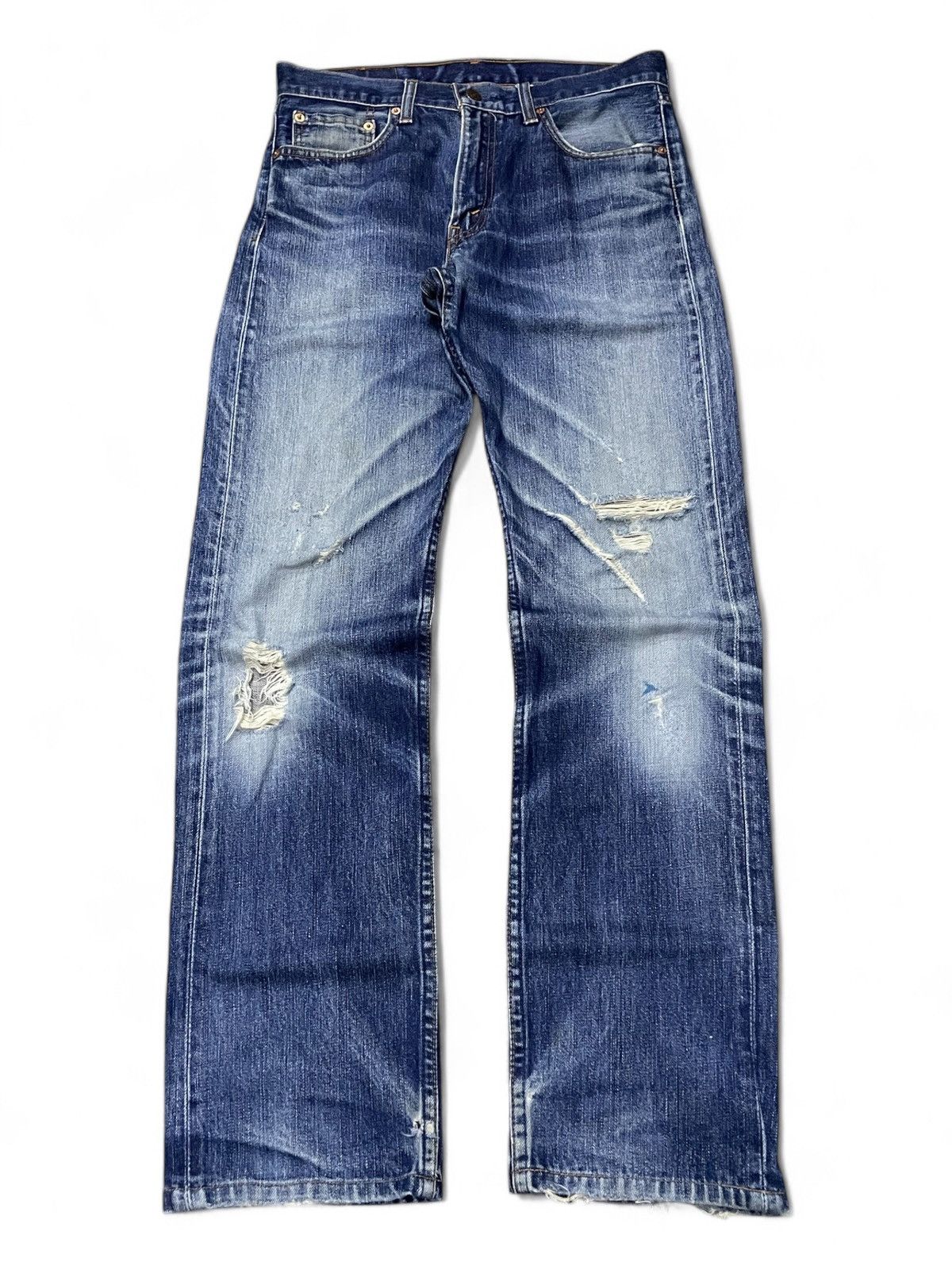 Levi's × Vintage Vintage Levis 505 Distressed Aging Loose Jeans Size US 31 - 1 Thumbnail