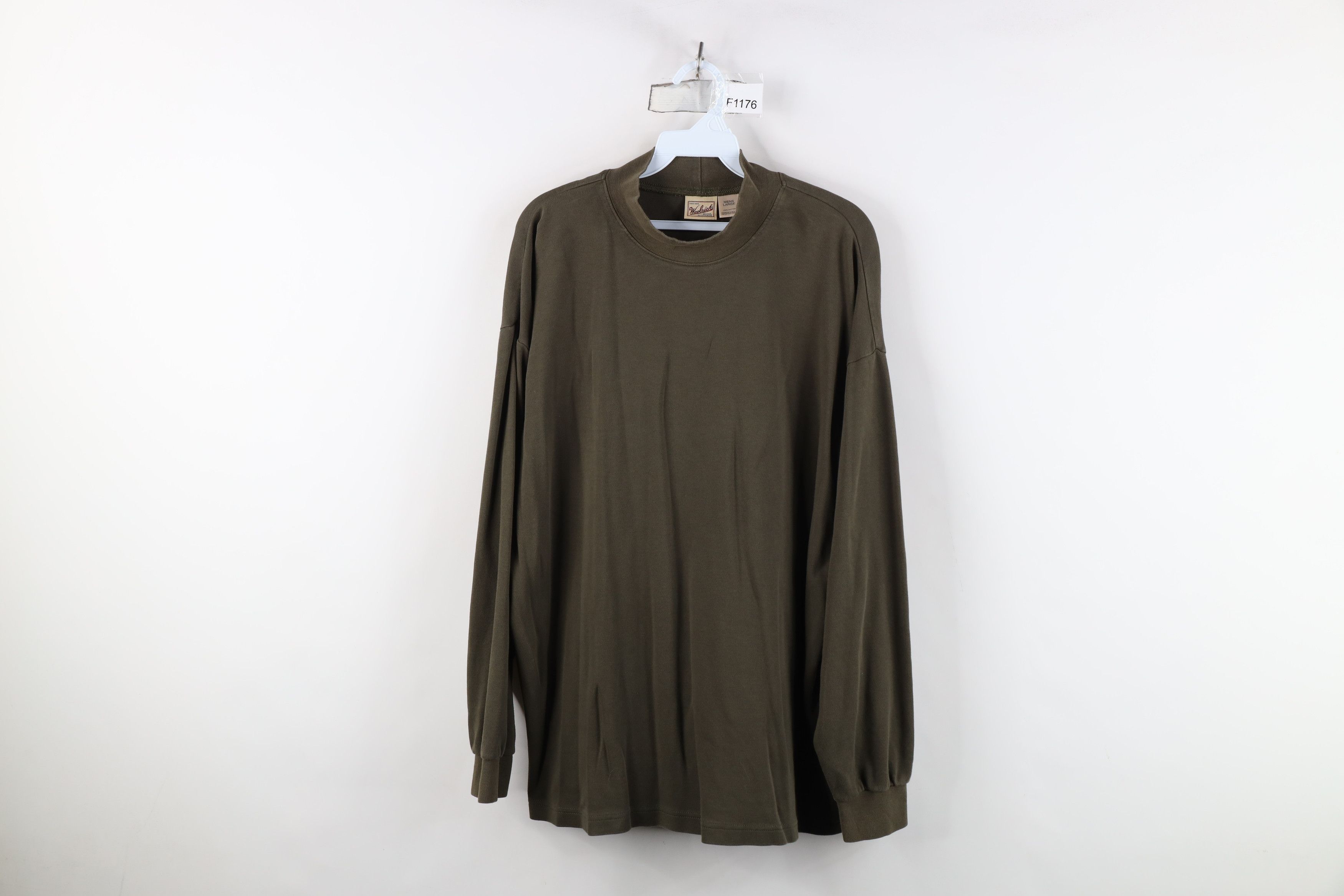 Woolrich Woolen Mills Vintage 90s Woolrich Mock Neck Long Sleeve T-Shirt Green USA Size US L / EU 52-54 / 3 - 1 Thumbnail
