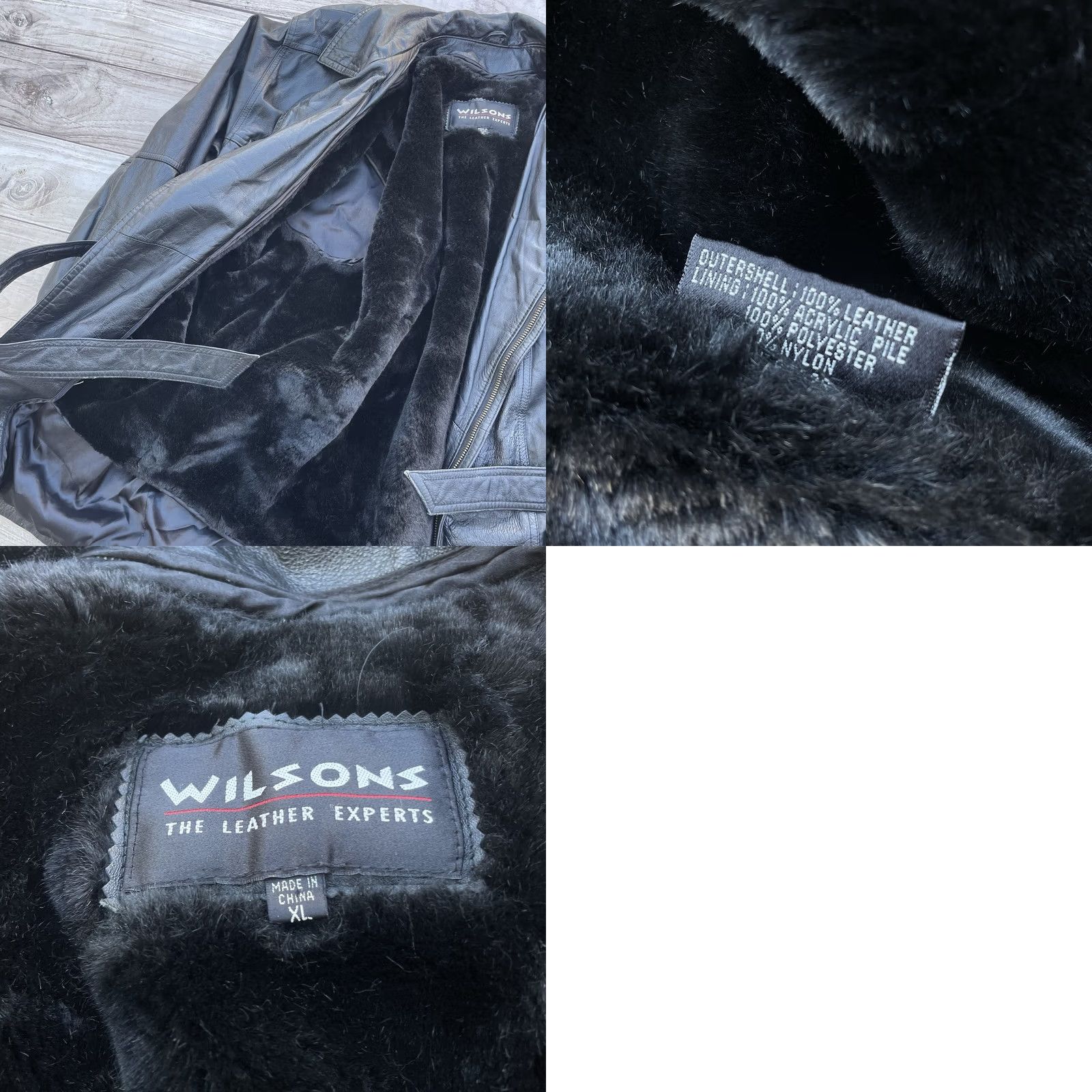Vintage Wilsons Leather Jacket Bomber Jacket Pockets Fur Lined Black XL Mens coat Stand-Up Collar 90s Classic Outdoor Leather Zip Size US XL / EU 56 / 4 - 9 Thumbnail