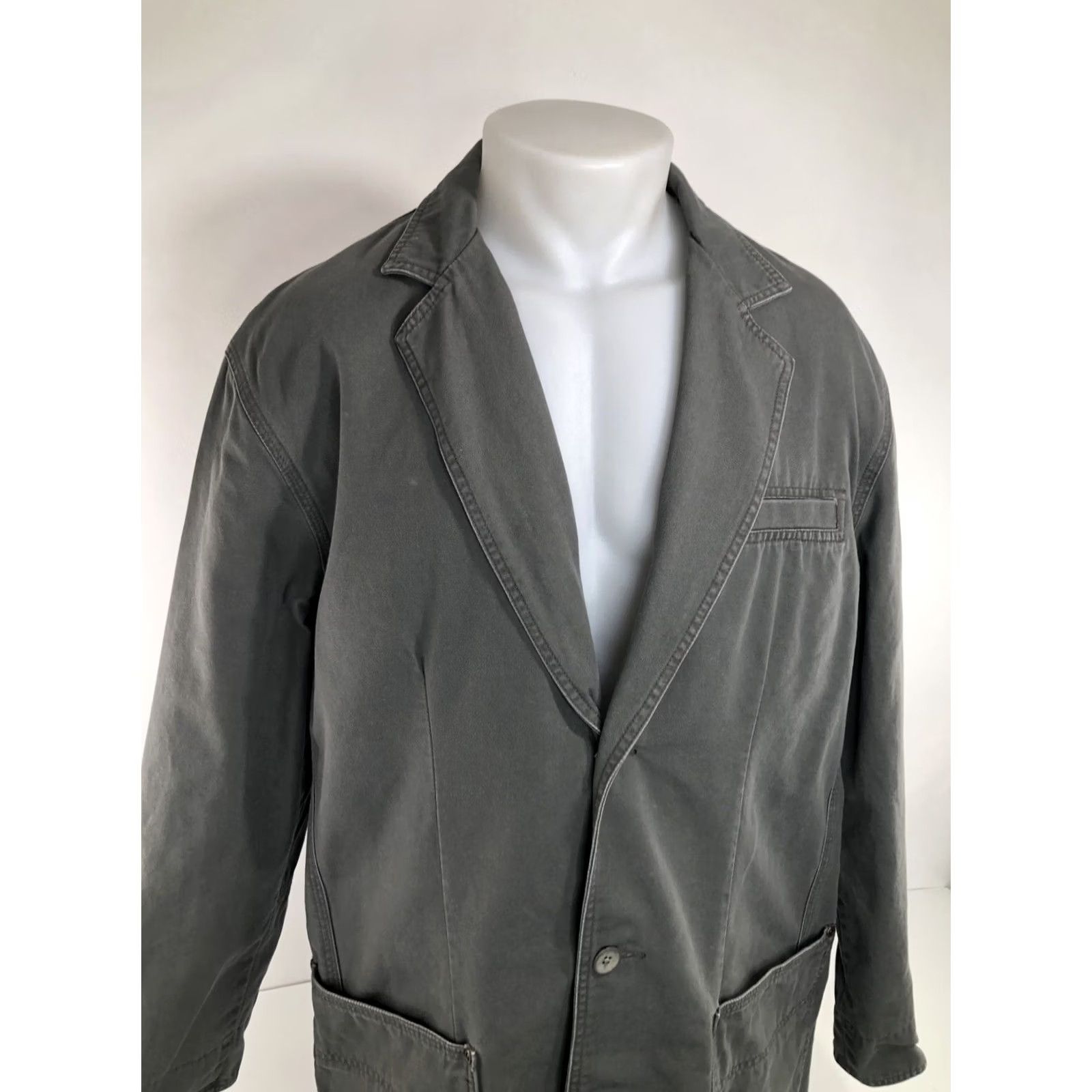 Pendleton Pendleton Canvas Blazer Jacket Mens Large Long Chore Field Coat Greenish Gray Wrangler-Style Cowboy-Workwear? Size 42R - 2 Thumbnail