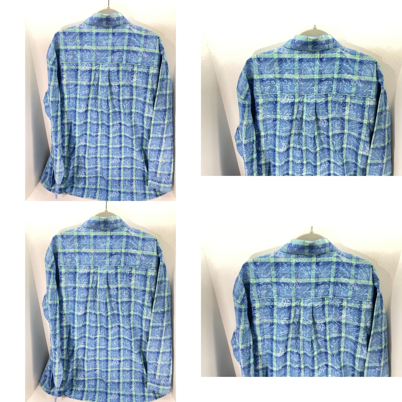 Wrangler VINTAGE Wrangler George Strait Button-Down Shirt Mens 2XL Blue Plaid Paisley Long Sleeve Size US XXL / EU 58 / 5 - 8 Thumbnail