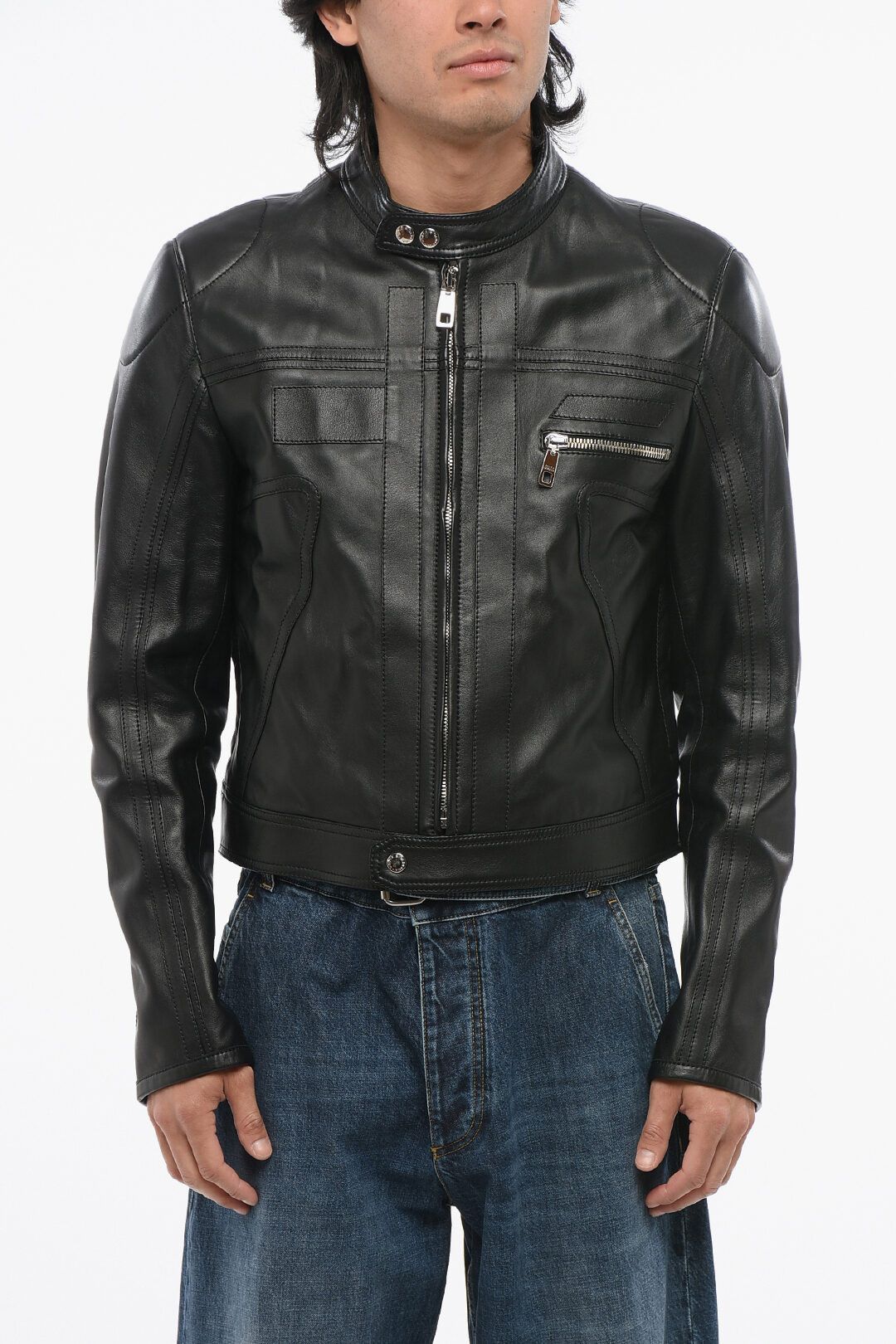 Dolce & Gabbana og1mm0825 Leather Jacket in Black Size US S / EU 44-46 / 1 - 1 Thumbnail