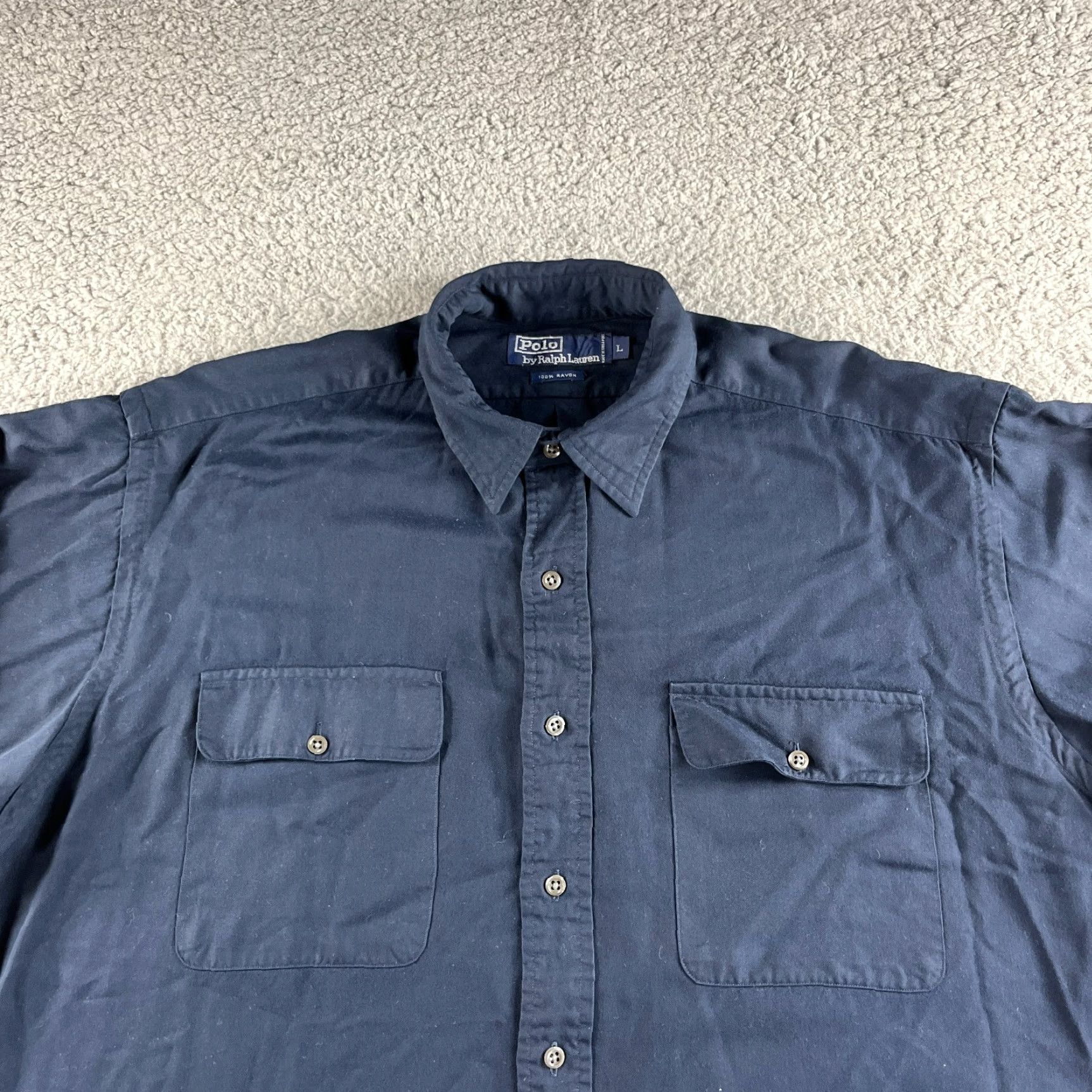 Polo Ralph Lauren VINTAGE Polo Ralph Lauren Shirt Mens Large Blue Button Up Rayon Casual Singapore Size US L / EU 52-54 / 3 - 2 Thumbnail