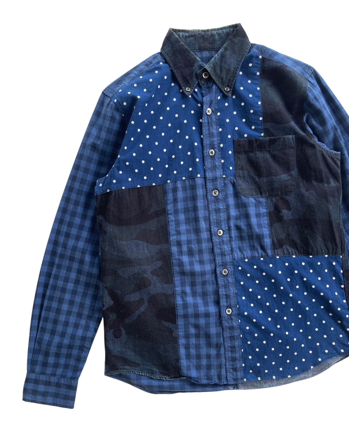 Sophnet. Sophnet Indigo Patchwork Shirt Size US S / EU 44-46 / 1 - 4 Thumbnail