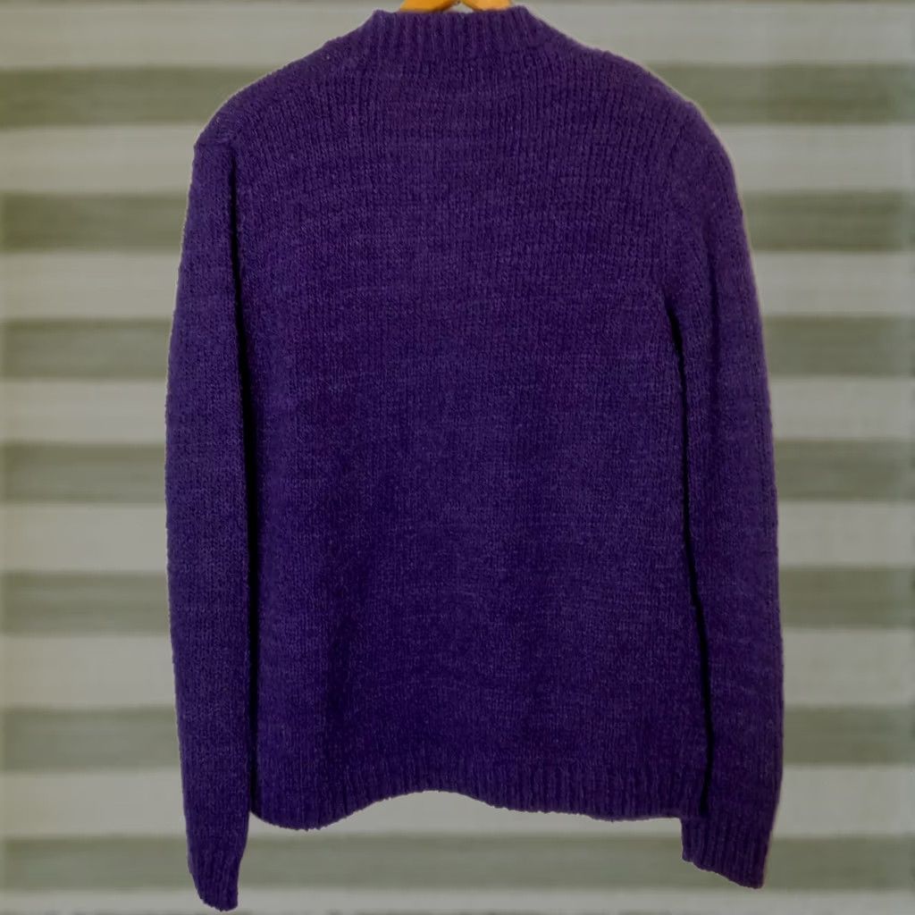 Vintage VINTAGE LeRoy Knitwear Cardigan Sweater Women XL Purple Open Front Grannycore Size XL / US 12-14 / IT 48-50 - 1 Thumbnail