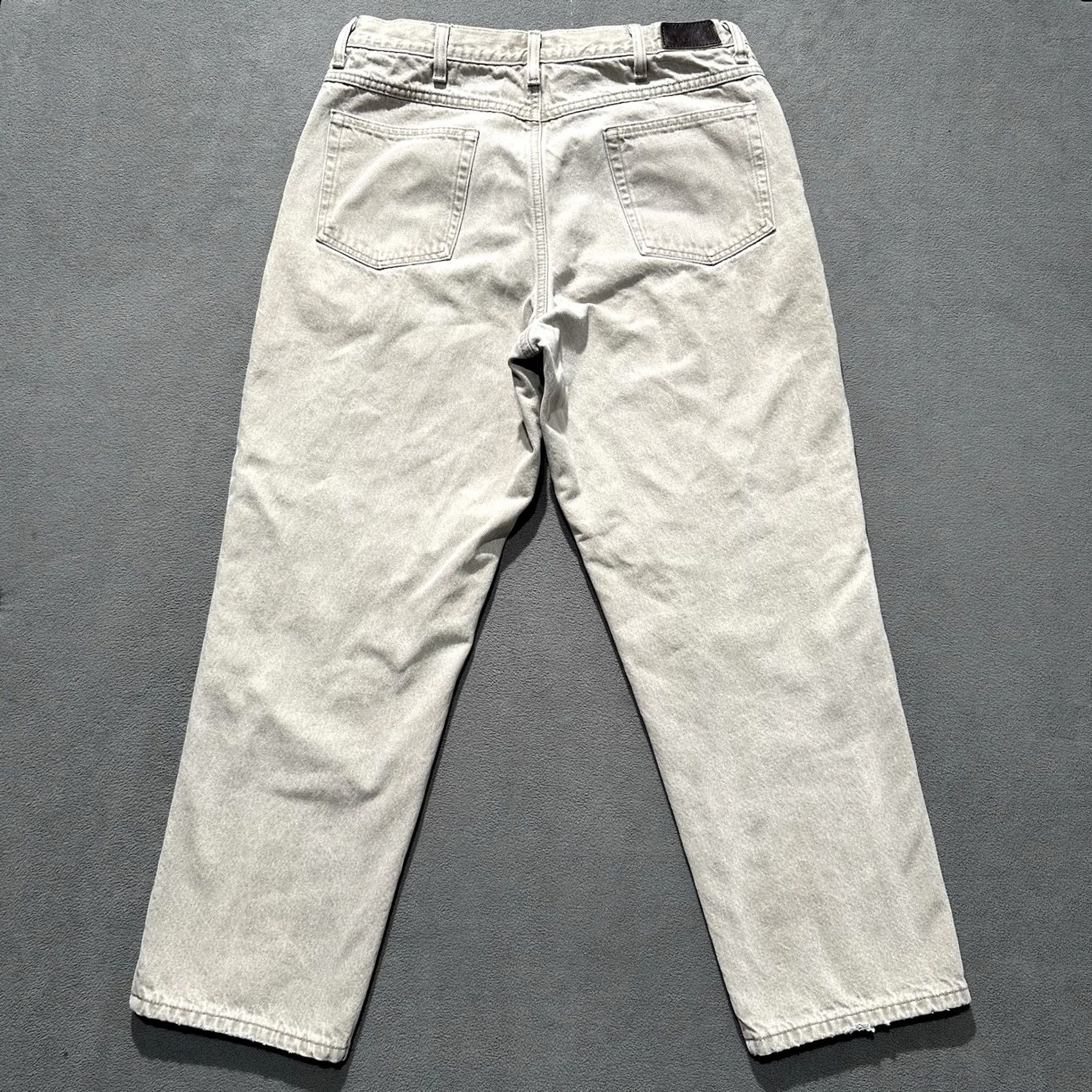 Vintage LL Bean Jeans Mens Relaxed Fit Beige Denim Flannel Lined 36x30 (Fits 33x28) GUC Size US 36 / EU 52 - 3 Thumbnail