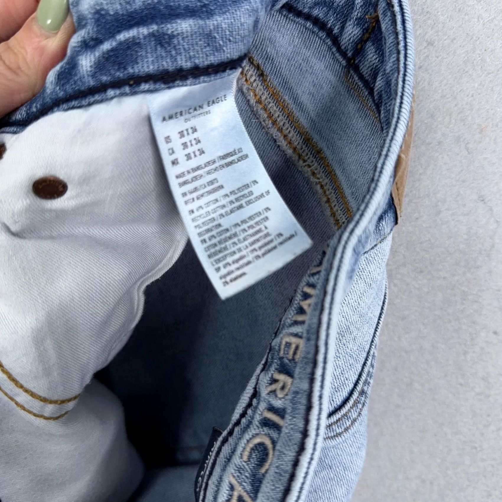 American Eagle Outfitters American Eagle Outfitters Jeans Mens Slim Straight Airflex+ Light Wash Denim Stretch 30x34 Blue Cotton Polyester Regular Zip Five Pocket Size US 30 / EU 46 - 5 Thumbnail