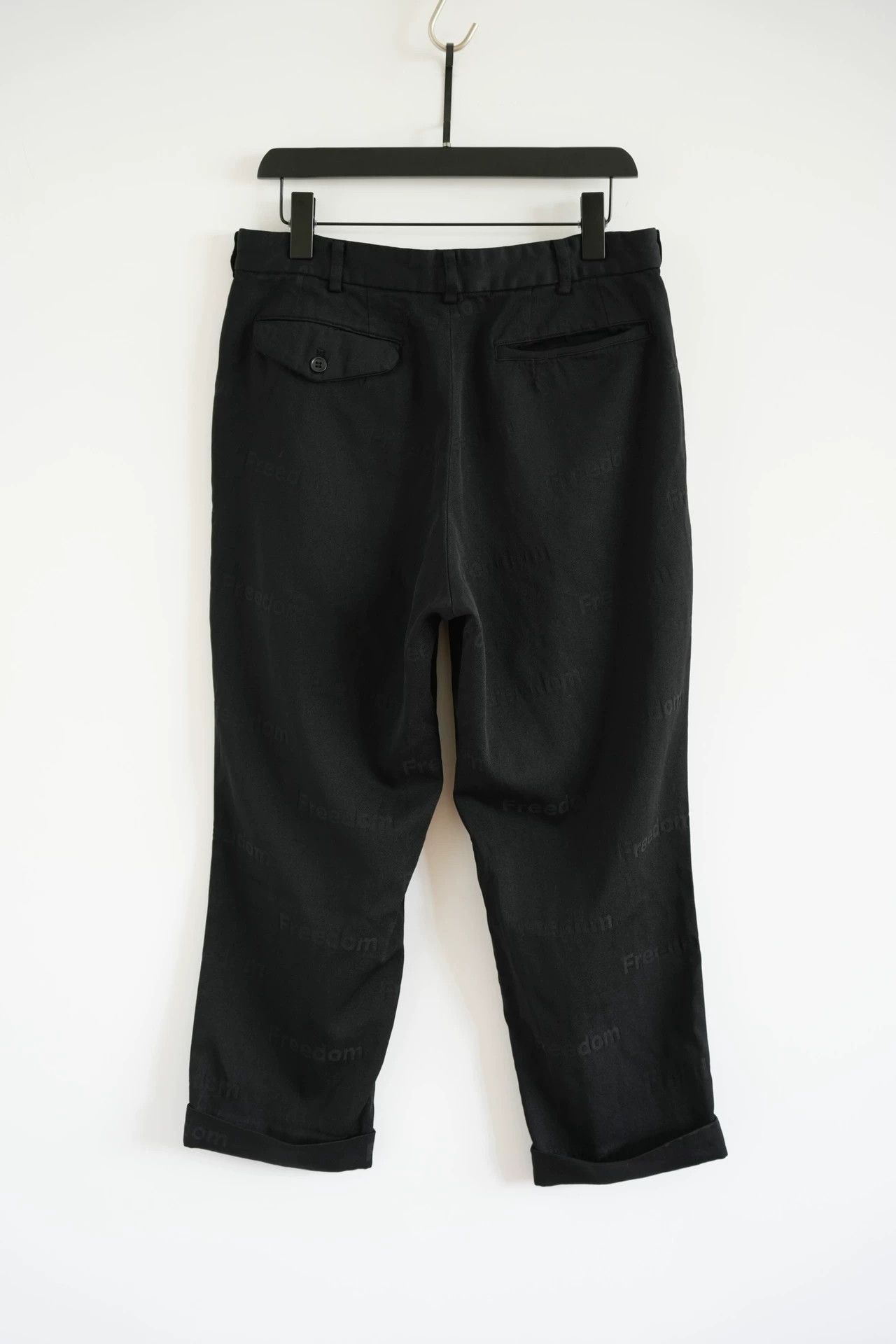 Comme des Garcons CDG Black 19AW Freedom Slogan Straight Leg Pants Size US 34 / EU 50 - 2 Thumbnail