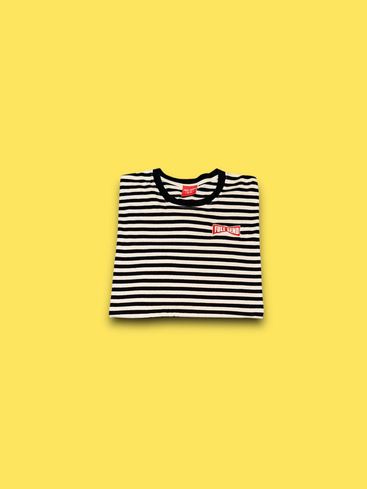 Full Send Full Send Nelk Boys striped embroidered logo t-shirt black Size US M / EU 48-50 / 2 - 1 Thumbnail