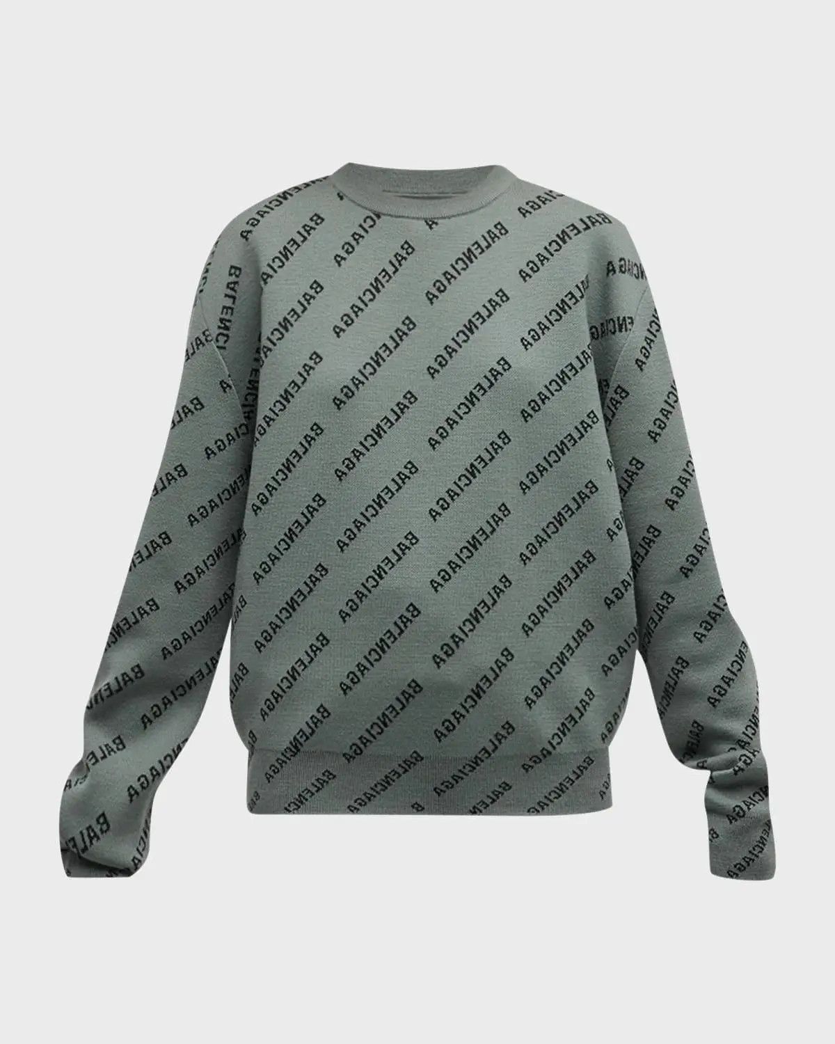 Balenciaga o1s1wg110225 Mirror Mini Allover Logo Sweaters Medium Fit Size M / US 6-8 / IT 42-44 - 3 Thumbnail