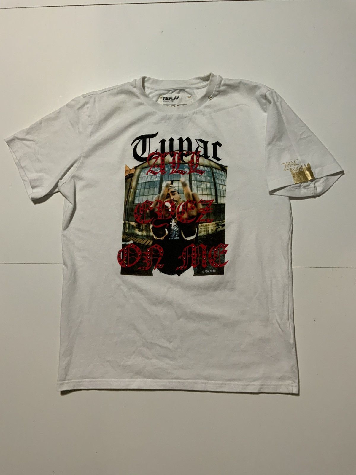 Replay Replay Tribute 2Pac Tupac All Eyez On Me Studded T-Shirt Size US L / EU 52-54 / 3 - 2 Thumbnail
