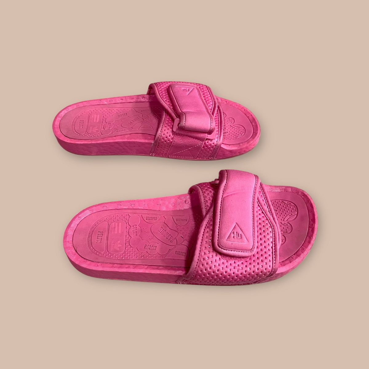 Adidas × Pharrell Adidas Pharrell Williams Pink Chancletas HU Slides Size US 6 / EU 39 - 6 Thumbnail