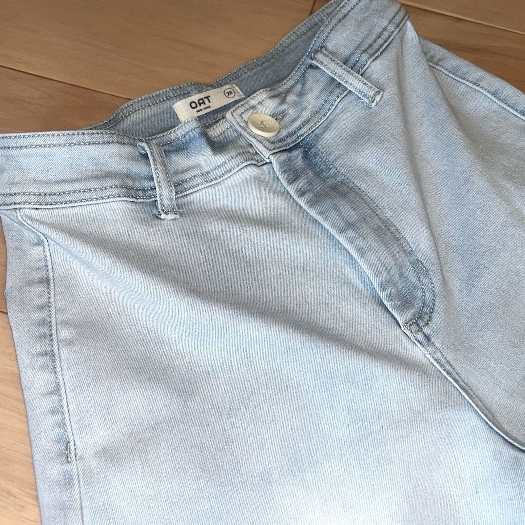 Vintage OAT NEW YORK WIDE LEG BLUE JEANS - High Rise Denim Size 28" / US 6 / IT 42 - 2 Thumbnail