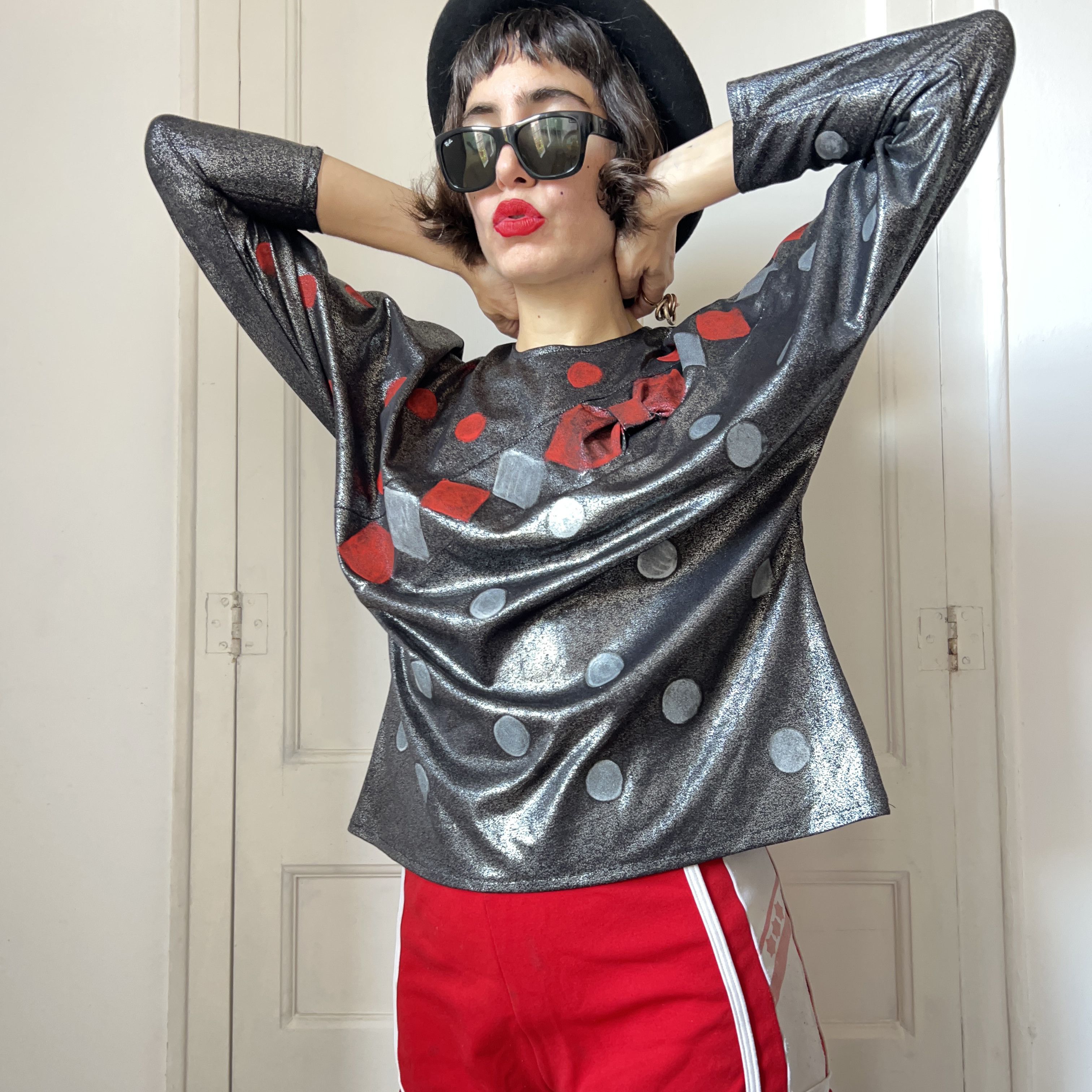 Custommade Custommade Polka Dot Argyle Harlequin Metallic Blouse Size L / US 10 / IT 46 - 8 Thumbnail