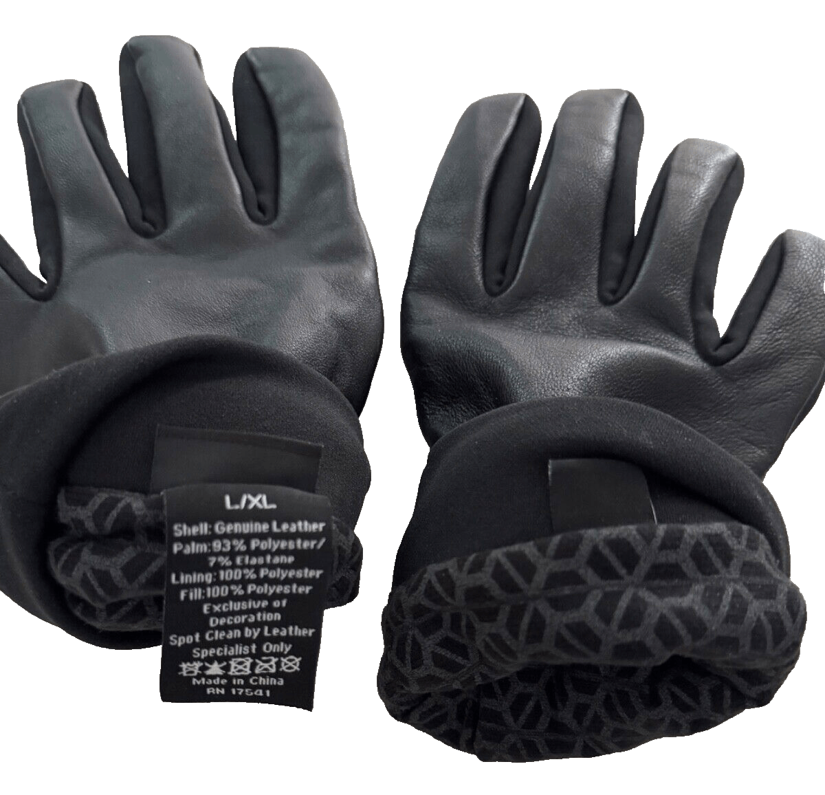 Leather Driving Men's Winter Black Gloves Lined Leather Zipper L/XL Size ONE SIZE - 3 Thumbnail