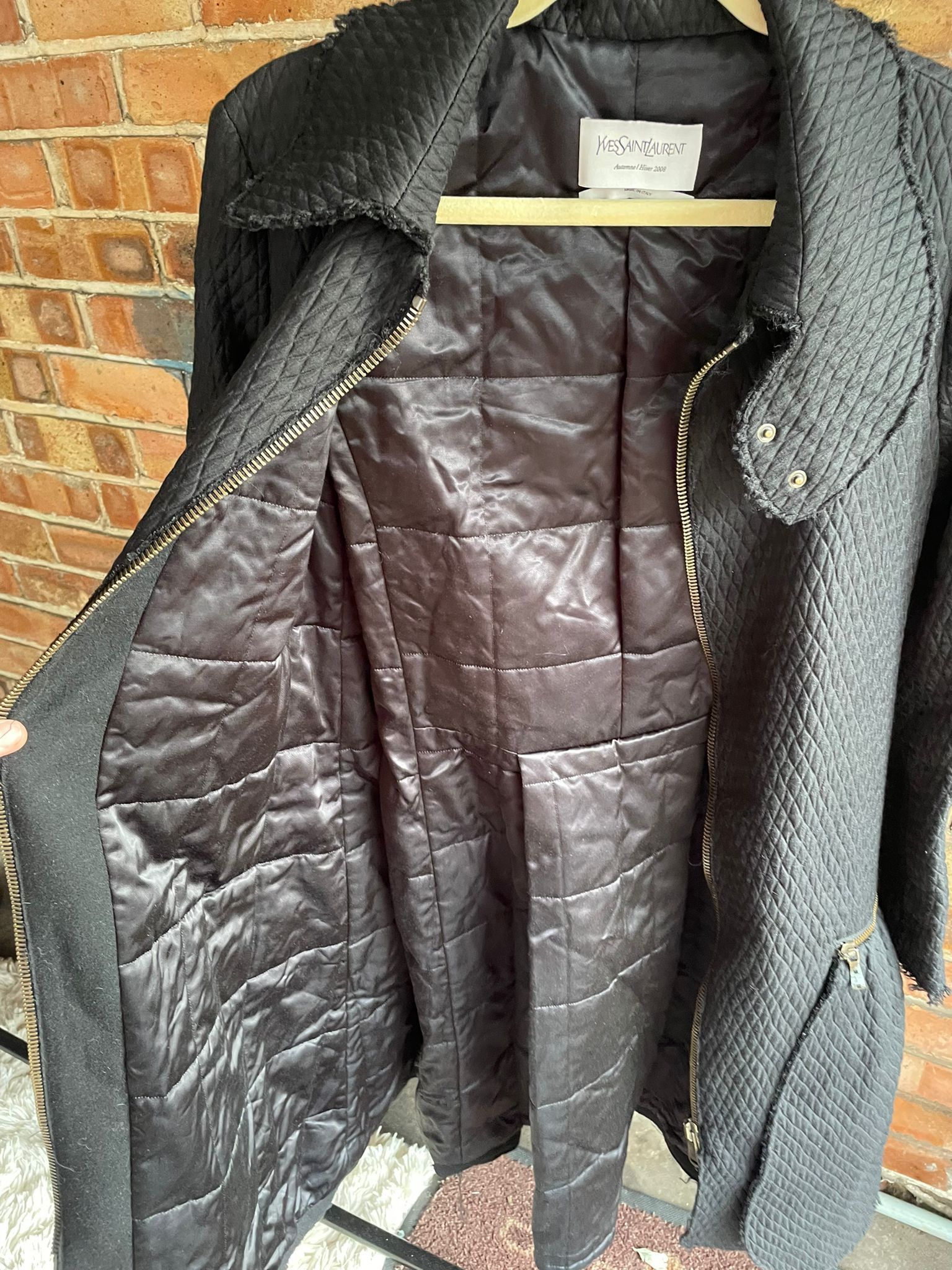 Yves Saint Laurent Yves Saint Laurent Autumn Winter 2008 Black Long Coat Size M / US 6-8 / IT 42-44 - 2 Thumbnail