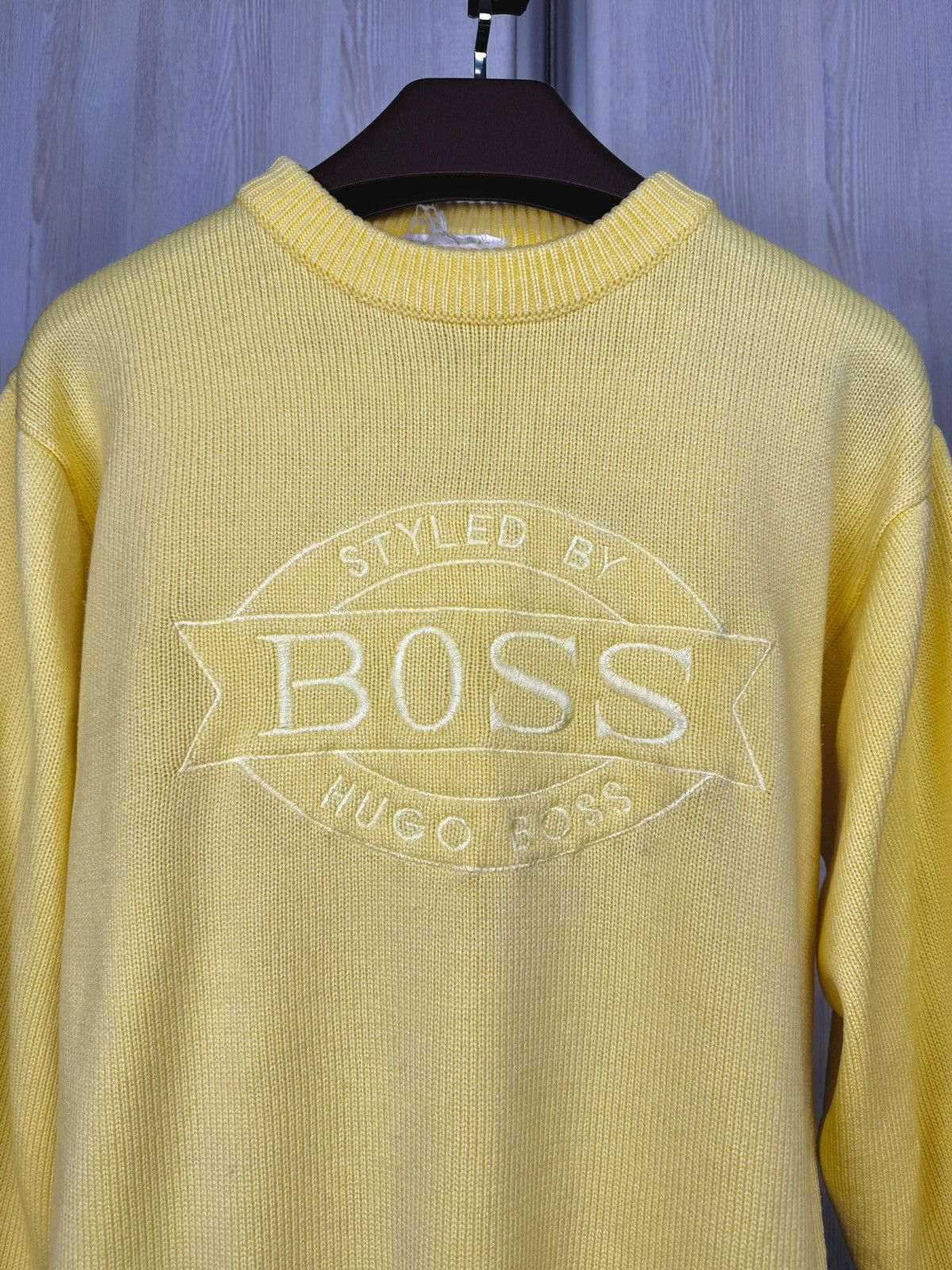 Hugo Boss Vintage Hugo Boss Knit Sweater Pullover Embroidered Big Logo Size US M / EU 48-50 / 2 - 3 Thumbnail
