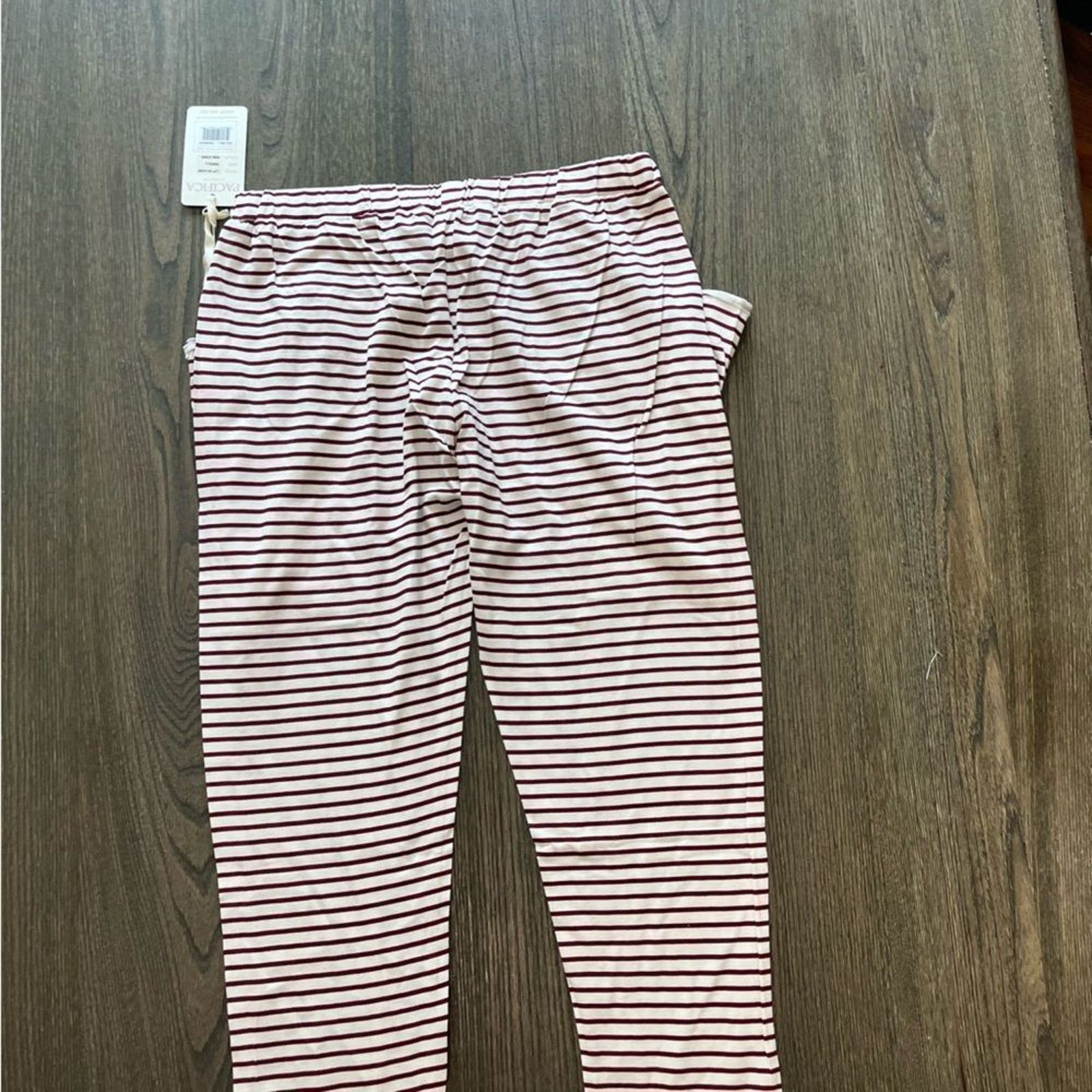 Vintage NWT Pacifica by Pacific Wine Stripe 100% Cotton Pants Size S Size 26" / US 2 / IT 38 - 10 Thumbnail
