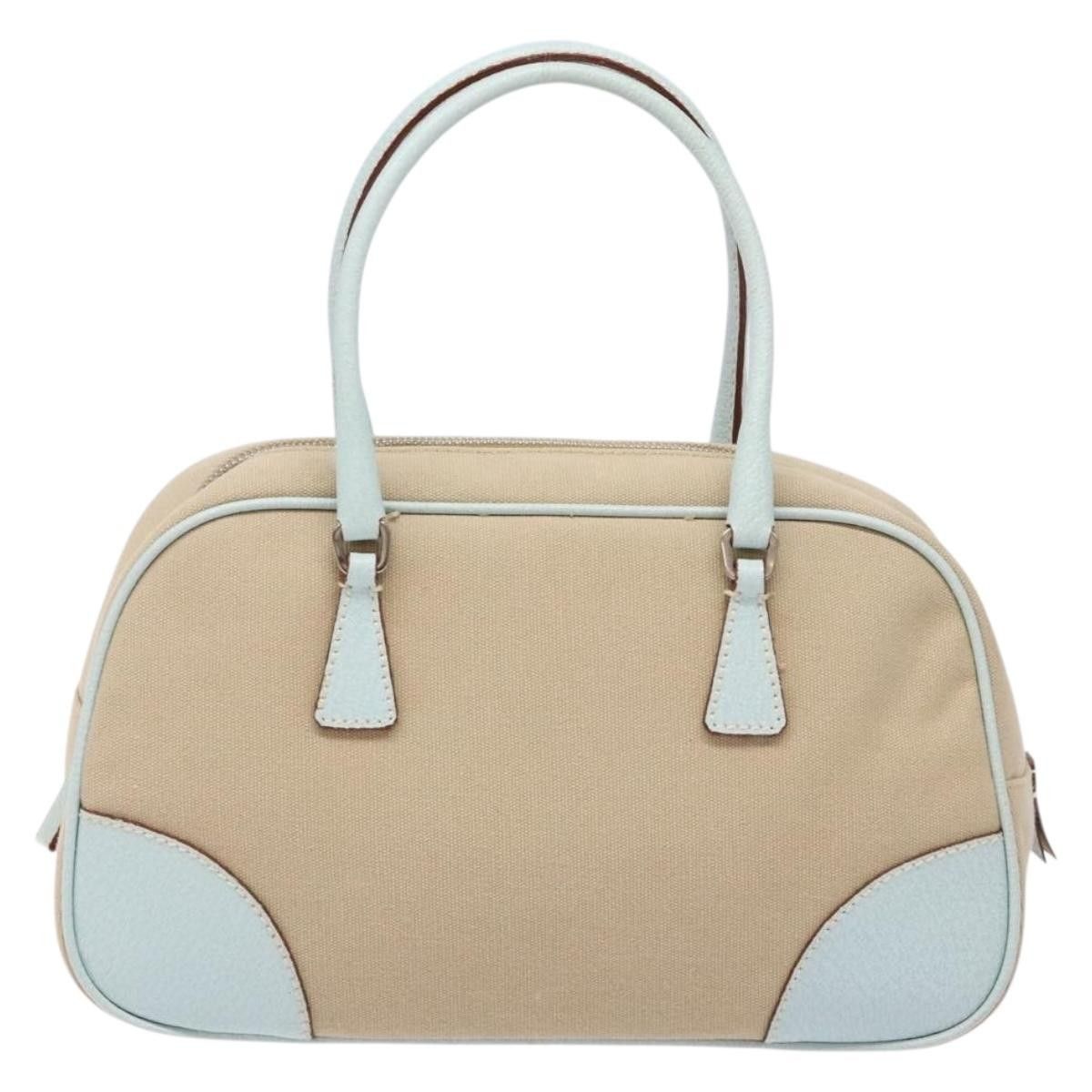 Prada Prada Bauletto Bag Canvas with Leather Size ONE SIZE - 1 Thumbnail