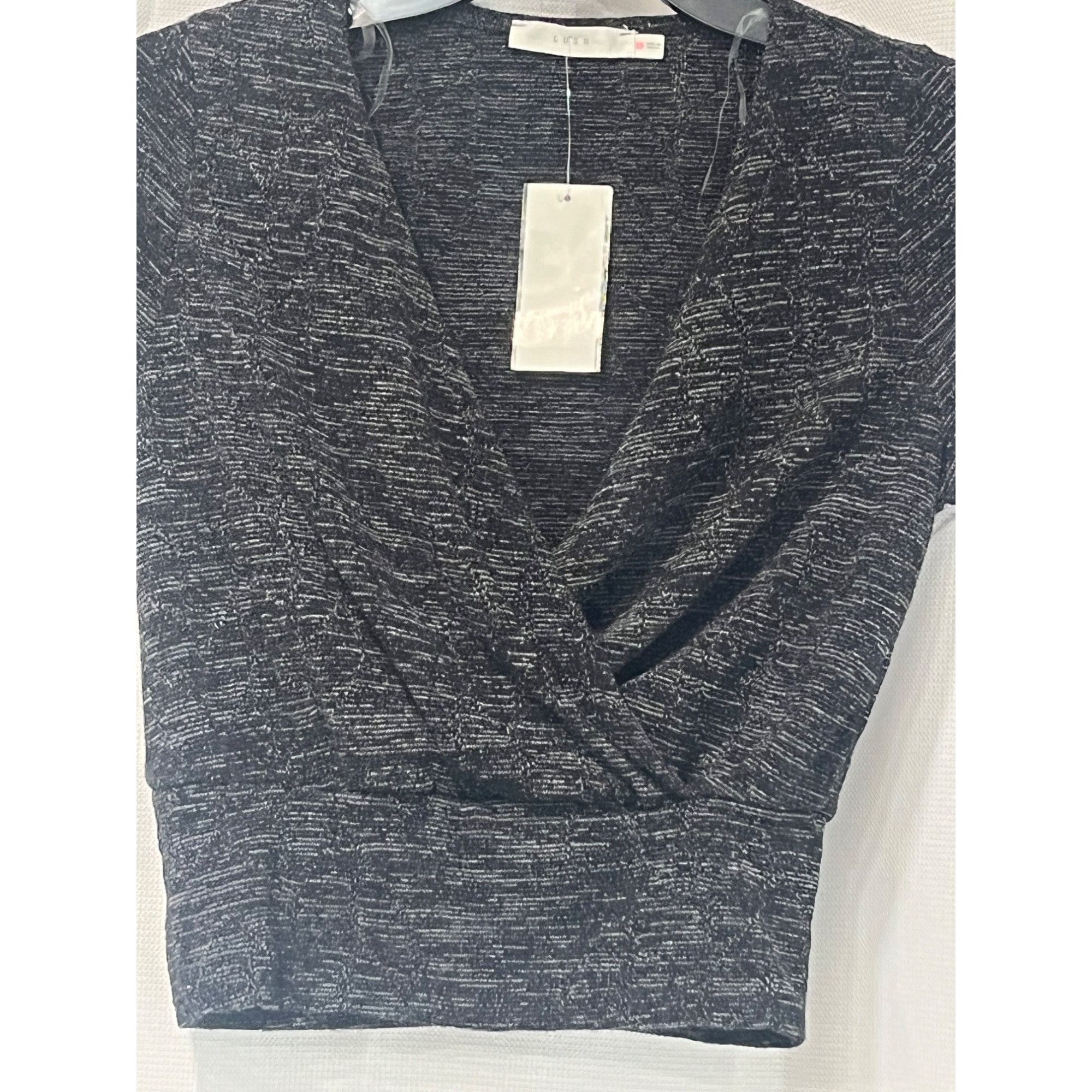 Other LUSH Surplice V-neck Crop T-shirt In Black, S Size S / US 4 / IT 40 - 12 Thumbnail