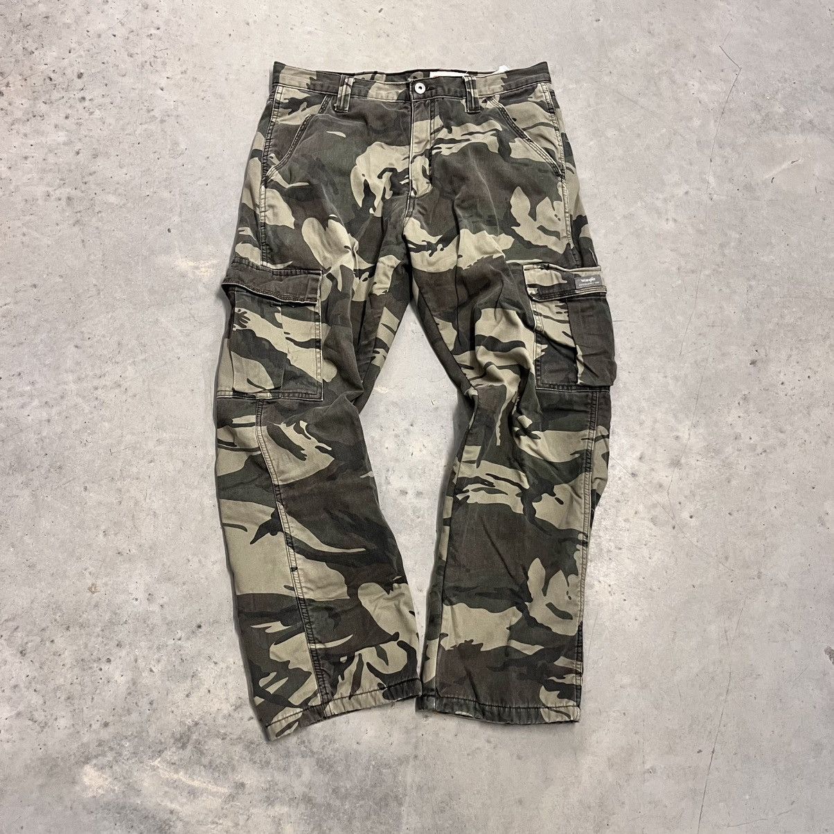 Vintage × Wrangler CRAZY Vintage Y2K Wrangler Camo Cargo Pants 32x32 Lined Size US 32 / EU 48 - 6 Thumbnail