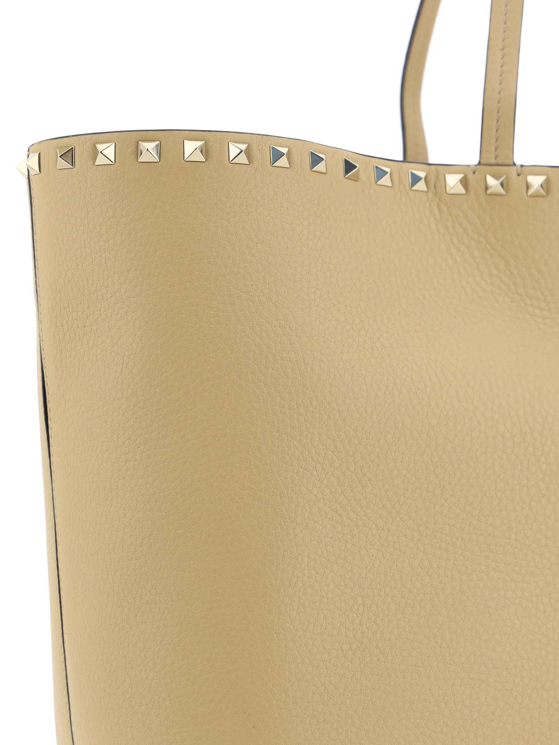 Valentino o1s22i1n0924 Size: OS / Large Rockstud Tote Bag in Beige Size ONE SIZE - 4 Thumbnail