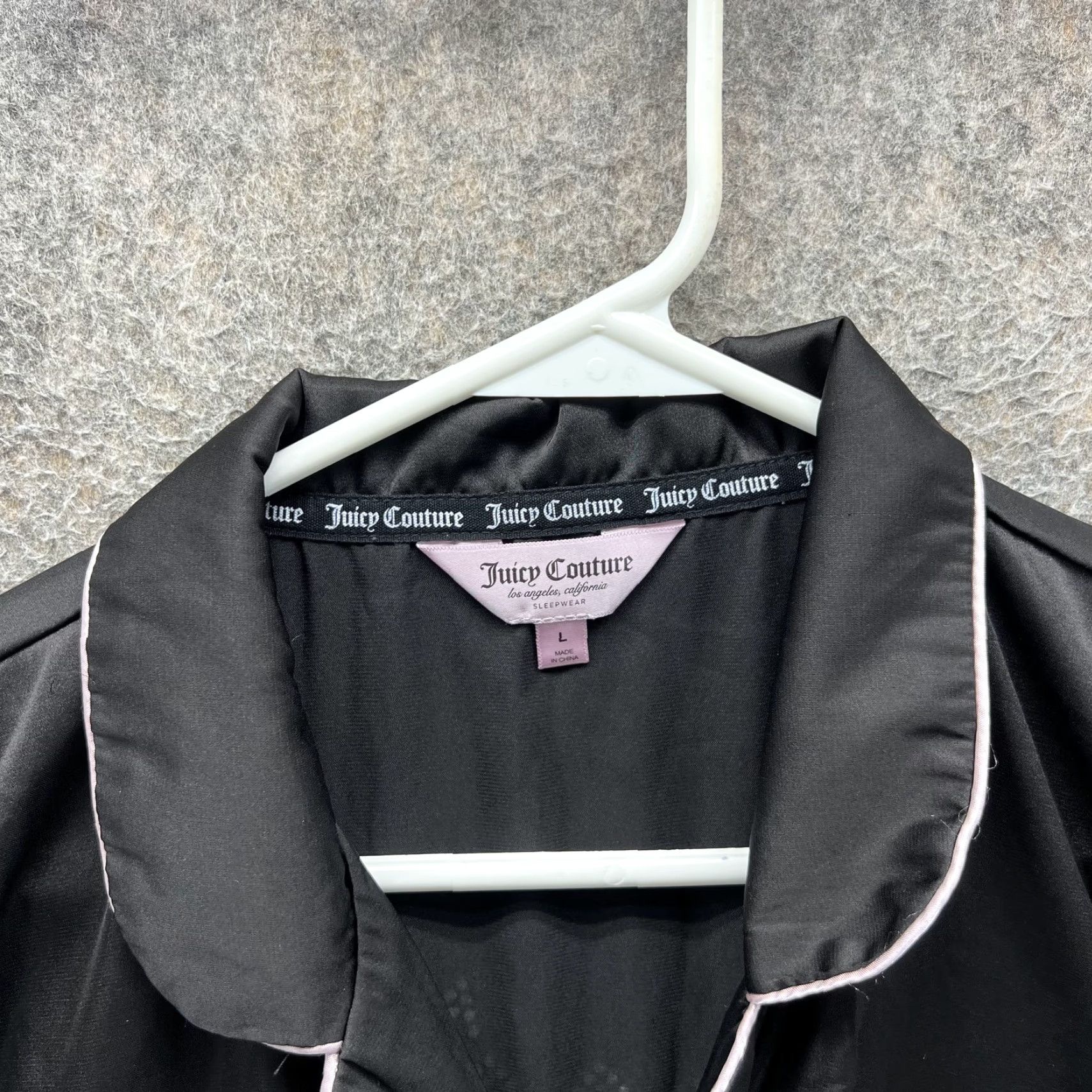 Juicy Couture Juicy Couture Sleep Shirt Womens Large Black Satin Nightgown Rhinestone Logo Shirt Size L / US 10 / IT 46 - 5 Thumbnail