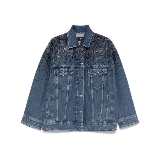 7 For All Mankind 7 FOR ALL MANKIND Women Denim Jackets JSCKC100CD MIDBL BLUE Size S / US 4 / IT 40 - 1 Thumbnail