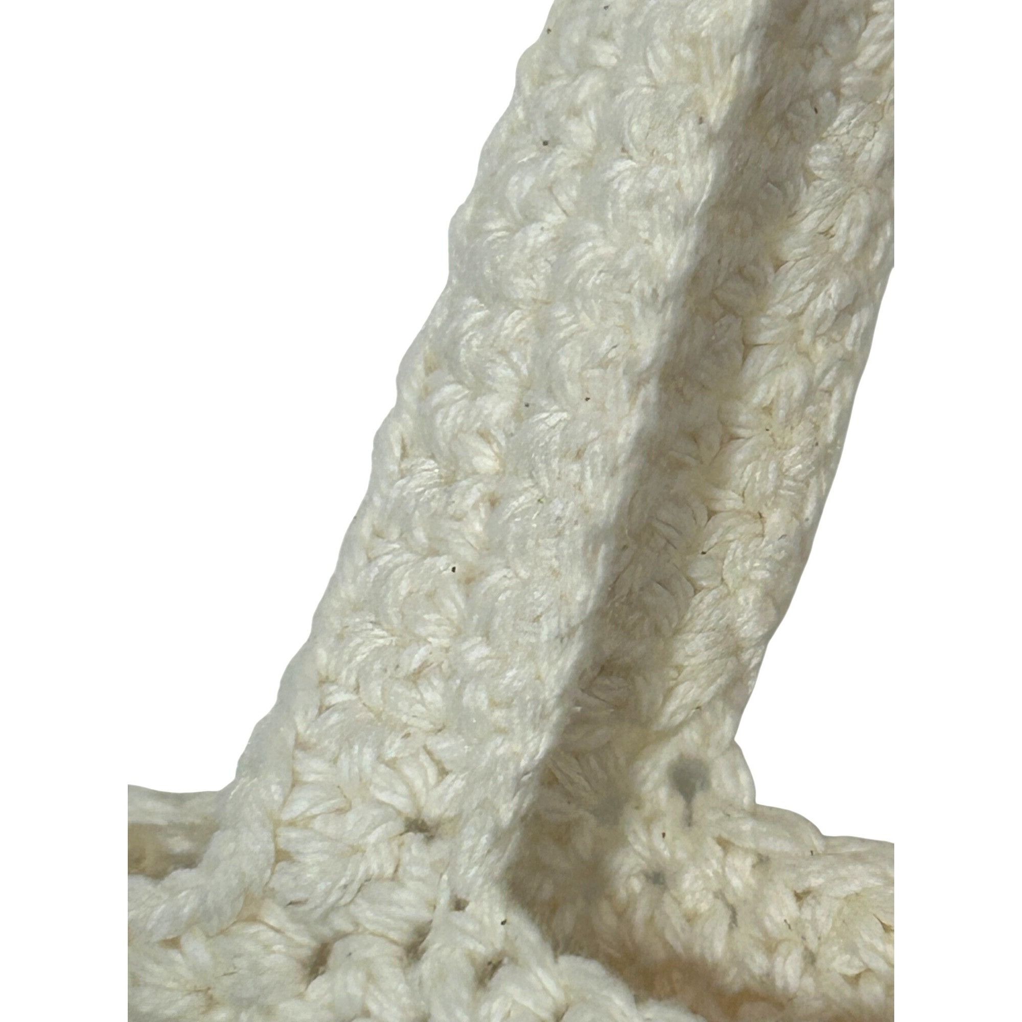 Other Crocheted Tote Bag Vintage Cream Handmade Floral Appliqués S Size ONE SIZE - 16 Thumbnail