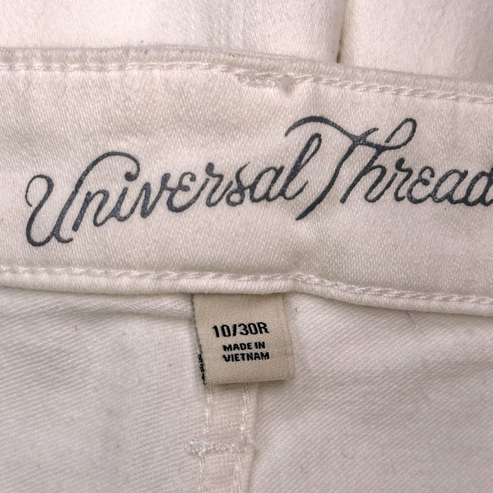 Vintage Universal Thread White High Rise Skinny Jeans 10 30R Stretch Denim Women's Jeans Slim 5-Pocket Size 32" / US 10 / IT 46 - 5 Thumbnail