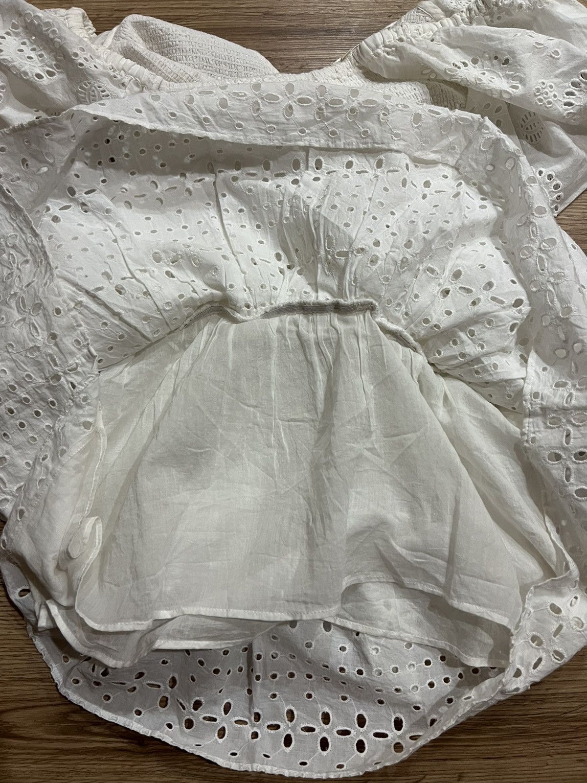 LoveShackFancy LoveShackFancy White Eyelet Mini Dress Size S / US 4 / IT 40 - 7 Thumbnail