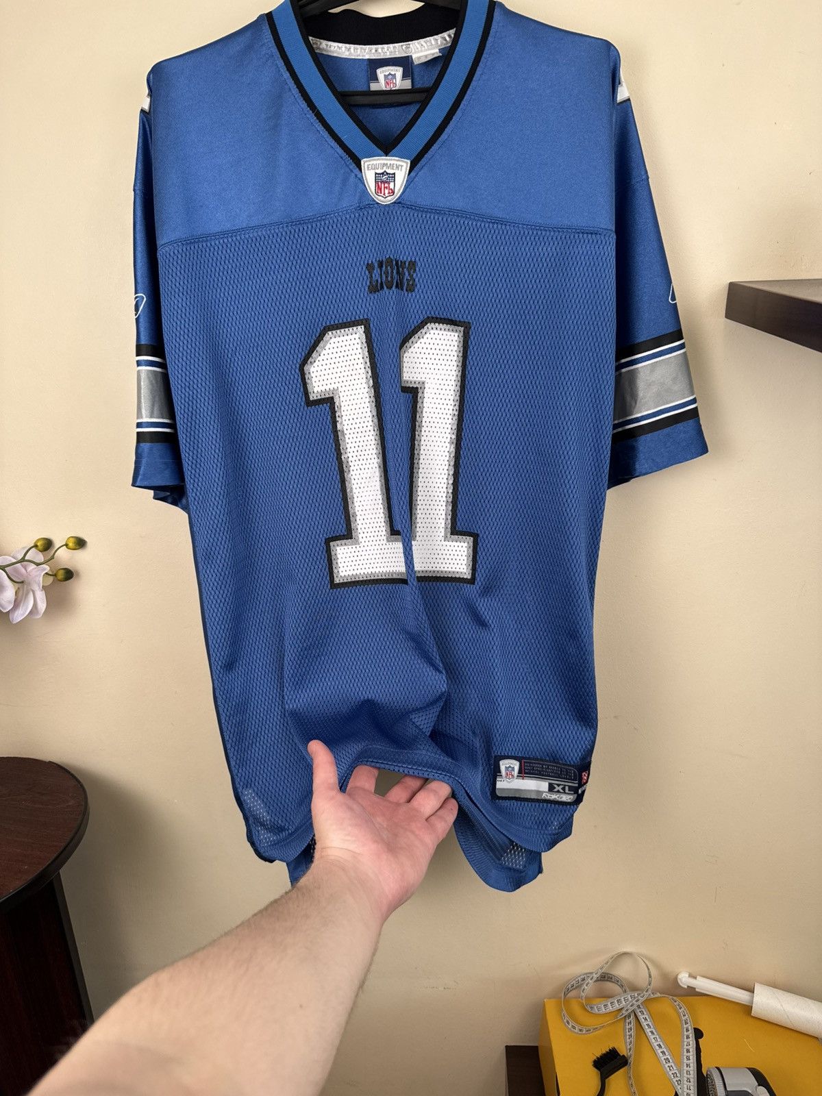 Reebok Roy Williams #11 Detroit Lions Jersey Reebok XL NFL Blue Size US XL / EU 56 / 4 - 12 Thumbnail