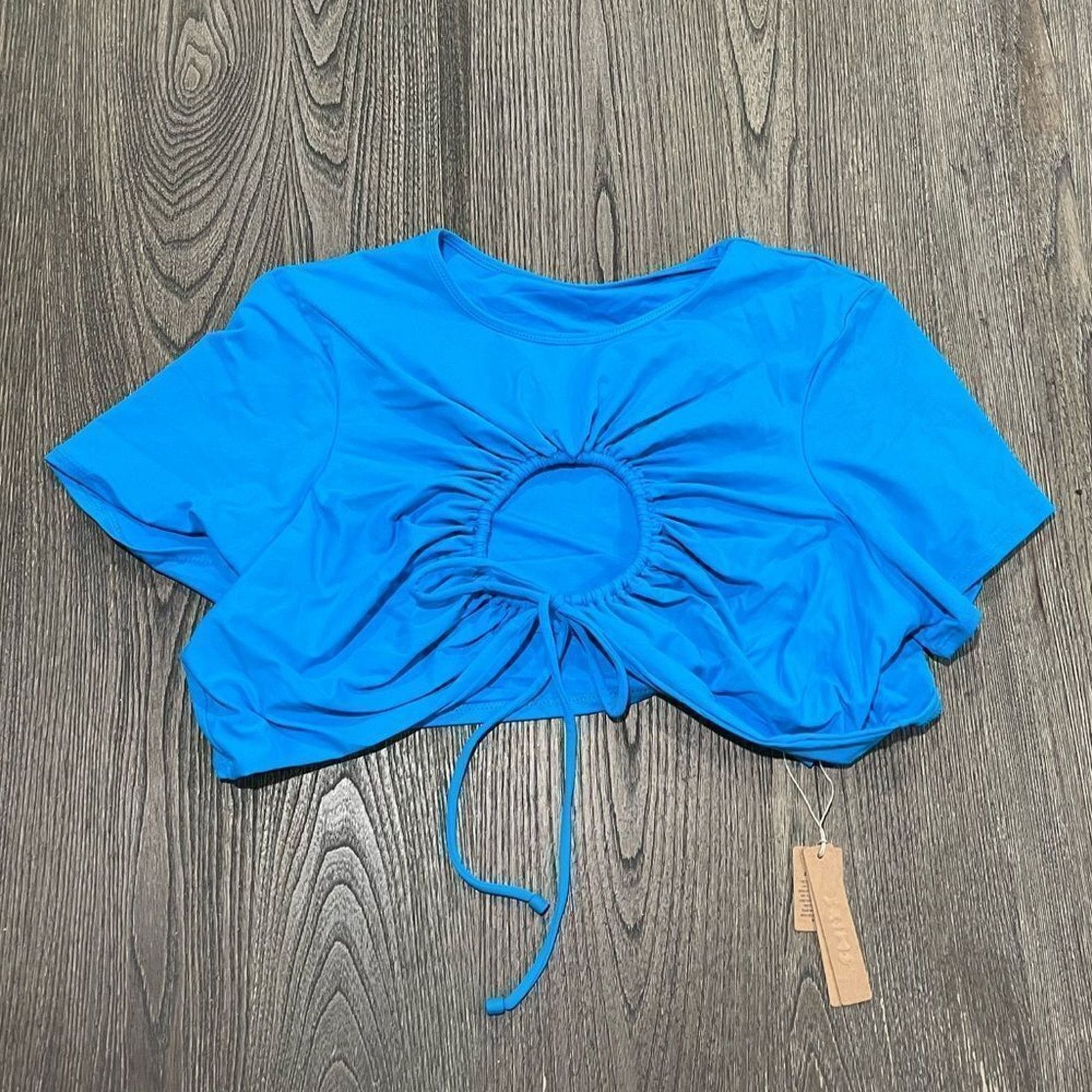 SKIMS NWT Skims Signature Swim Ruched T-Shirt Cropped Keyhole 4XL Size ONE SIZE - 1 Thumbnail