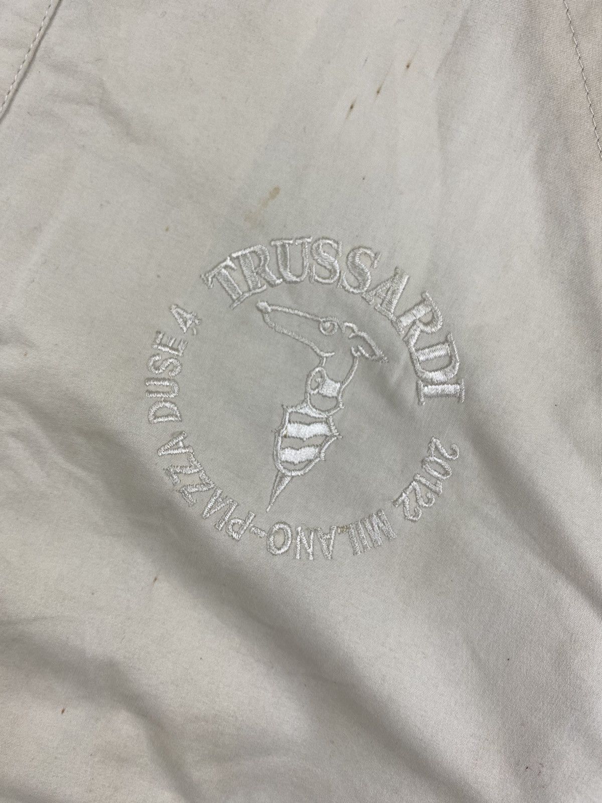 Trussardi Vintage Trussardi Cream Zipper Bomber Jacket Size US XL / EU 56 / 4 - 9 Thumbnail
