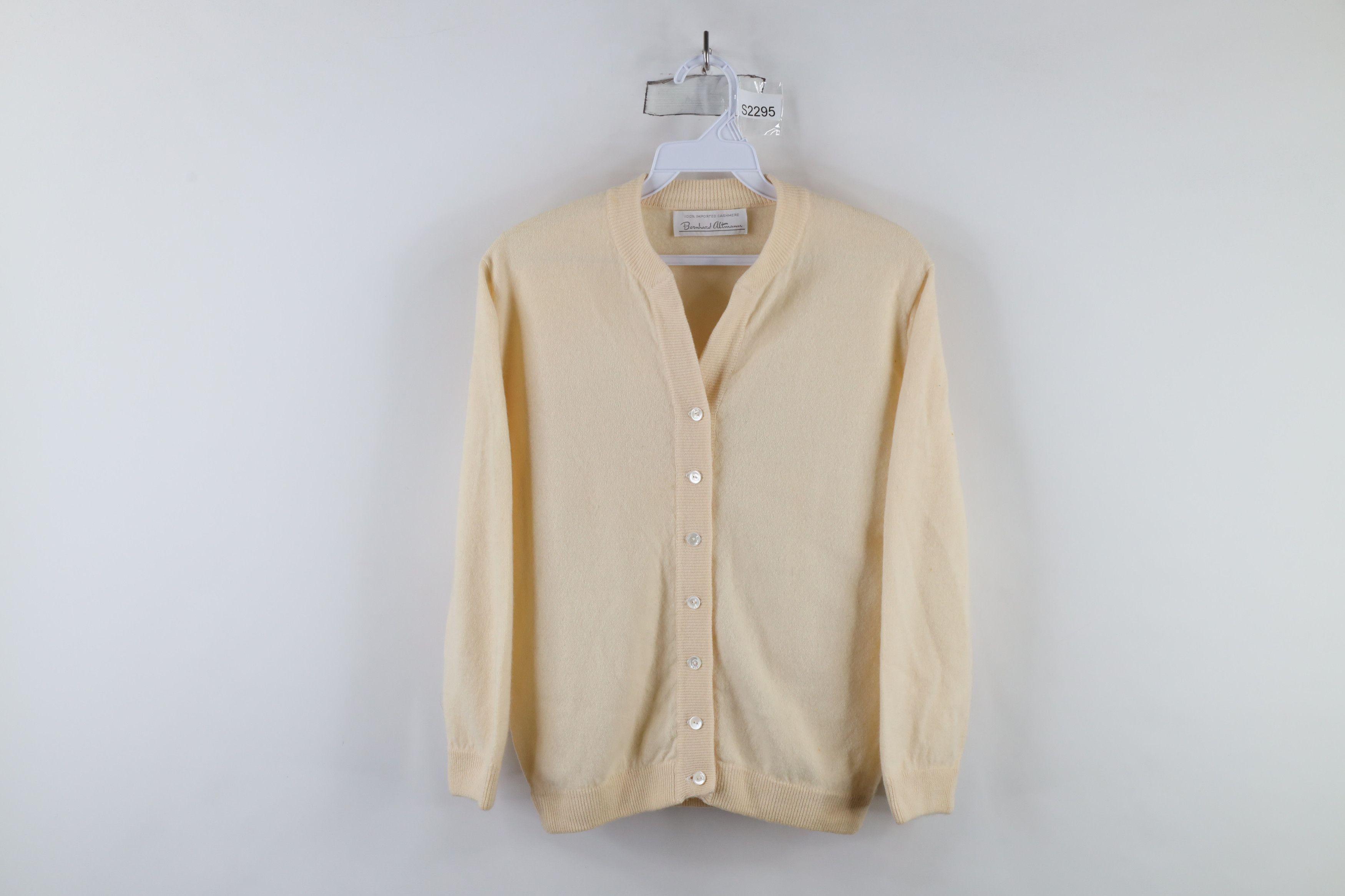 Vintage Vintage 50s Bernhard Altmann Knit Cardigan Sweater Beige Size S / US 4 / IT 40 - 1 Thumbnail