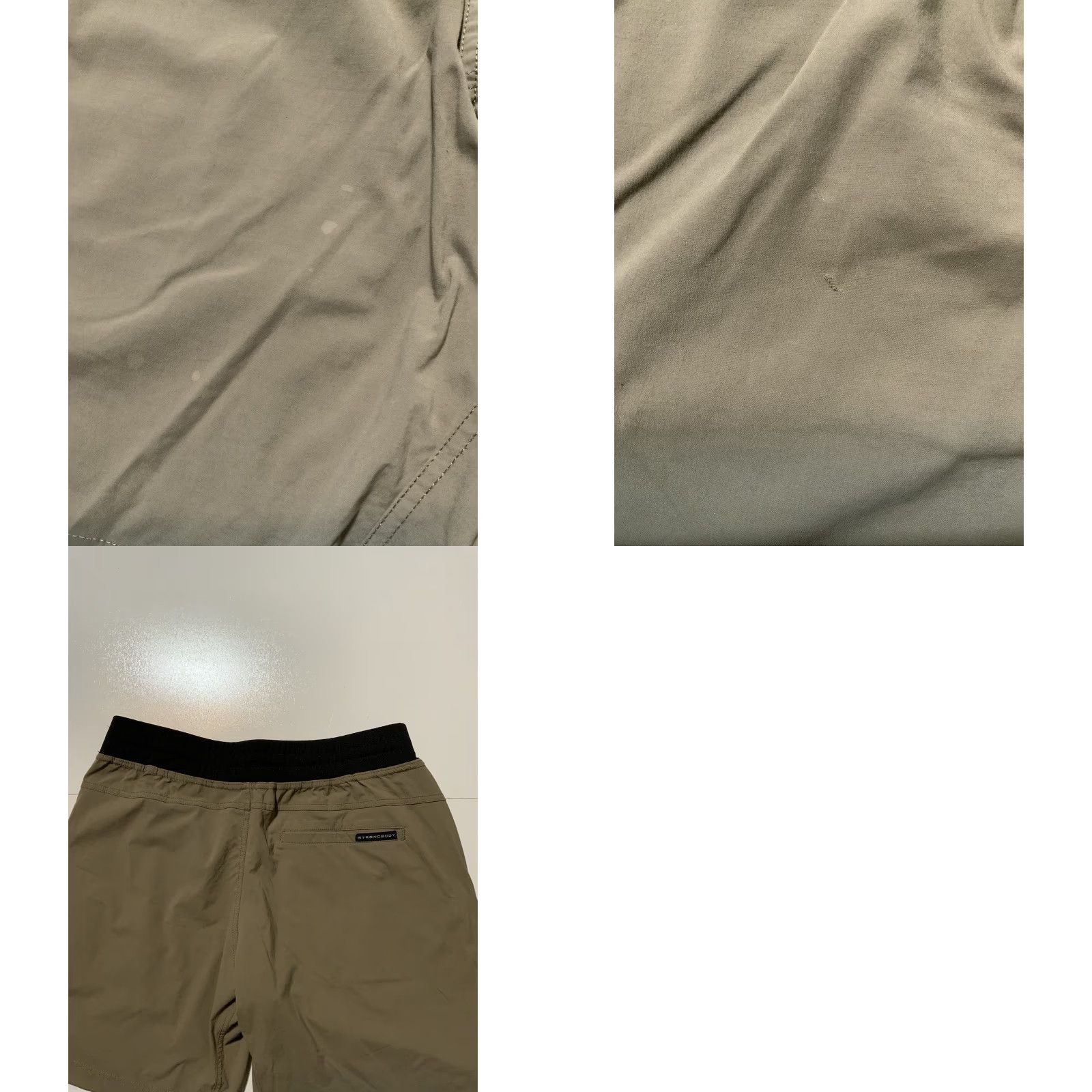 Vintage Strongbody Taupe Black 7” Inseam Workout Gym Stretch Training Shorts Sz. L Size US 33 - 8 Thumbnail