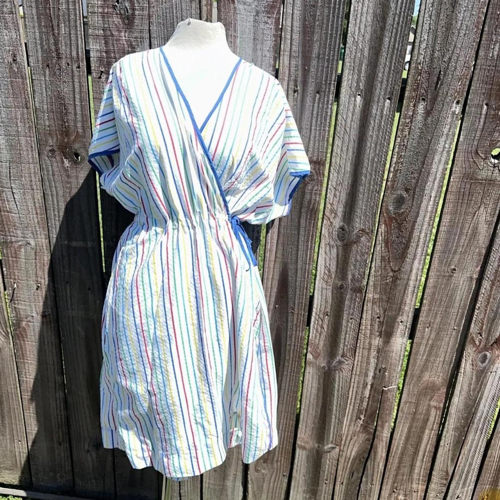 Other Vintage Rainbow Dress Striped Pin Up Small To Medium. Size ONE SIZE - 2 Thumbnail