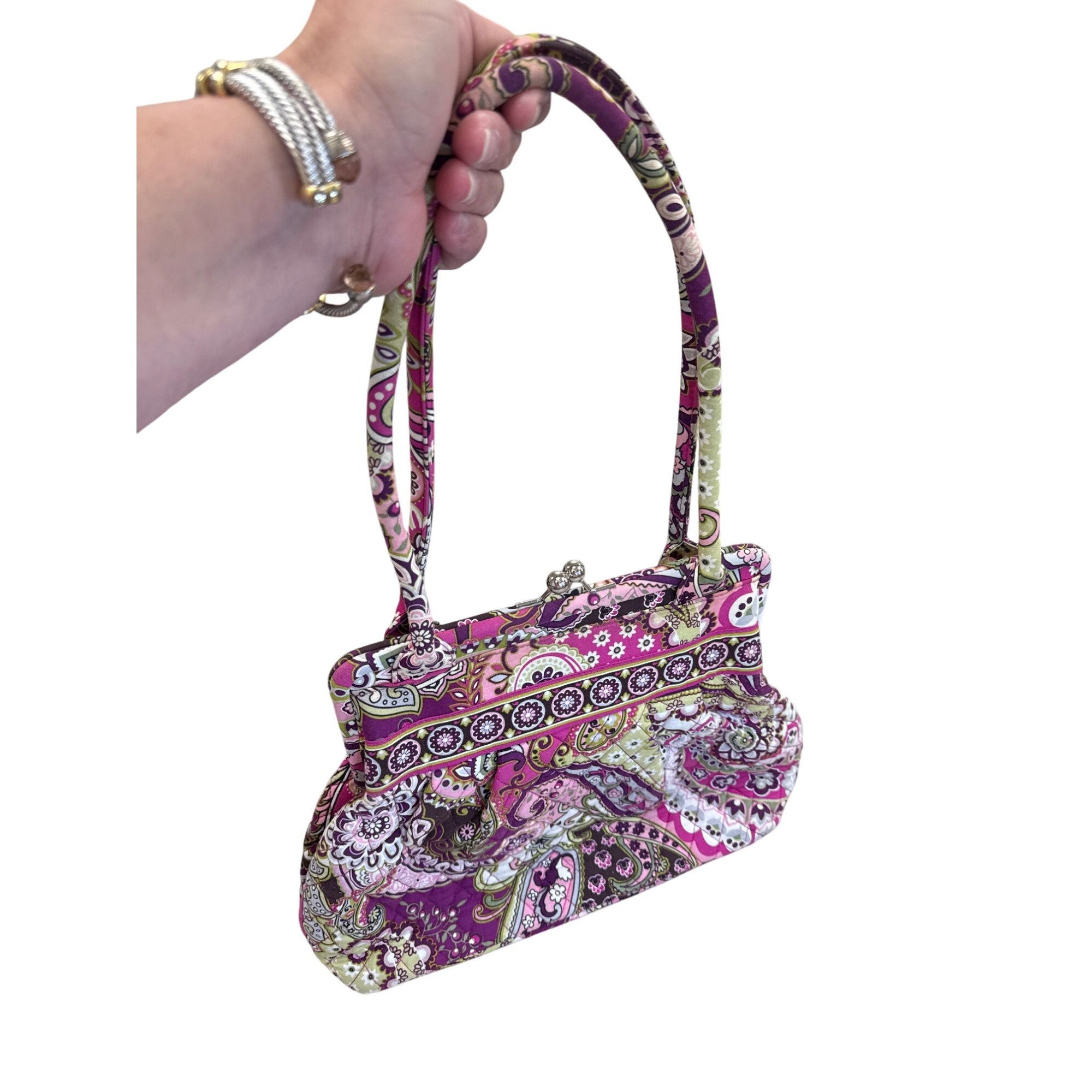 Vera Bradley Vera Bradley Pink Paisley Kisslock Closure Handbag shoulderb Size ONE SIZE - 17 Thumbnail