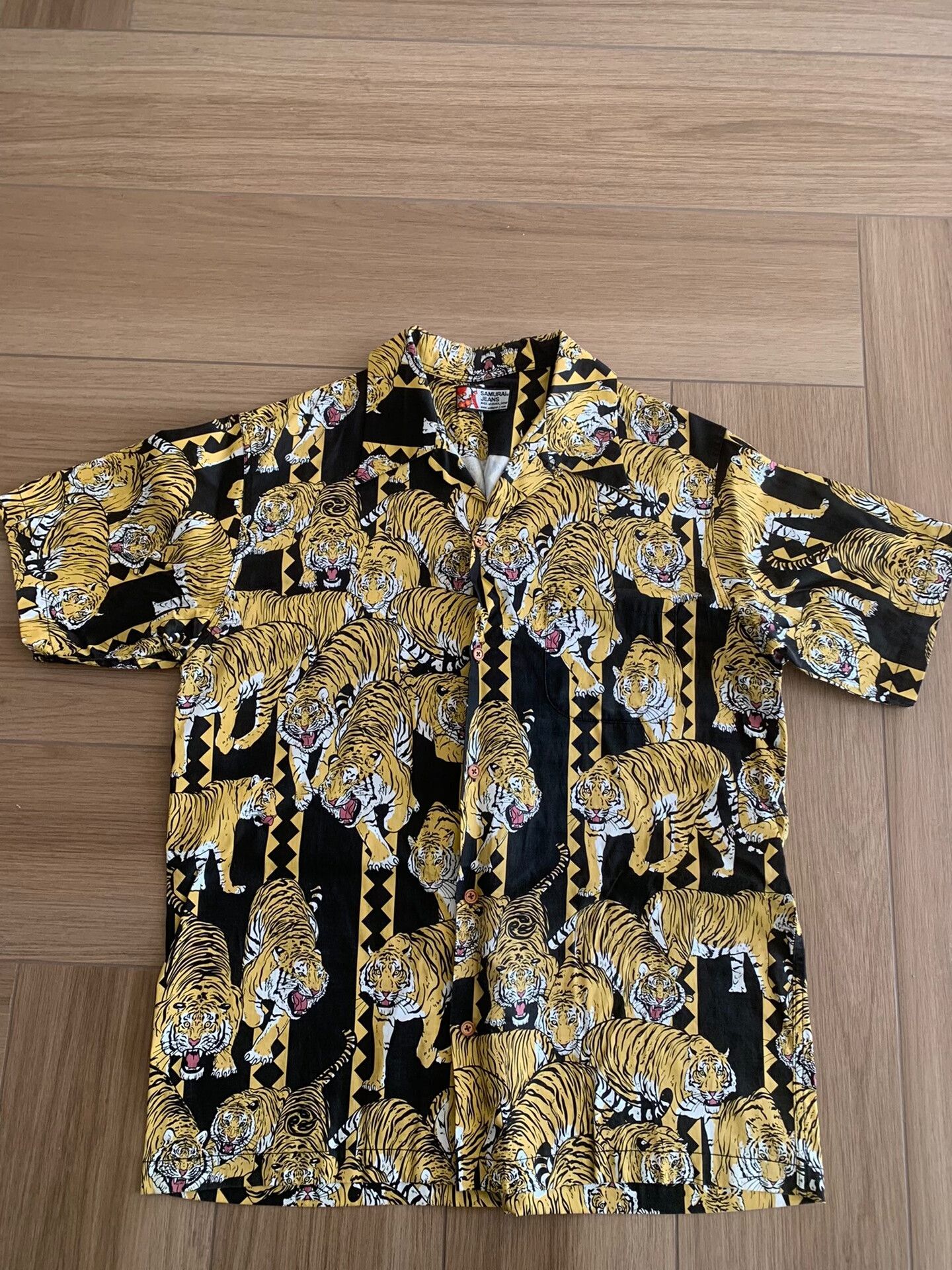 Japanese Brand Samurai Jeans Vintage Short-Sleeve Work Shirt Size US XXL / EU 58 / 5 - 1 Thumbnail