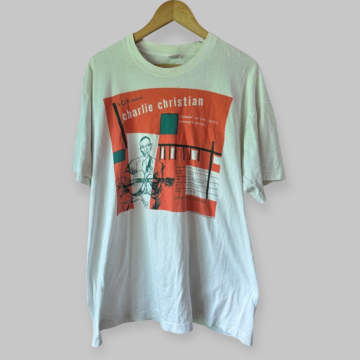 Band Tees 90s American Jazz Tour Charlie Christian Vox Art Tee Size US XL / EU 56 / 4 - 2 Thumbnail