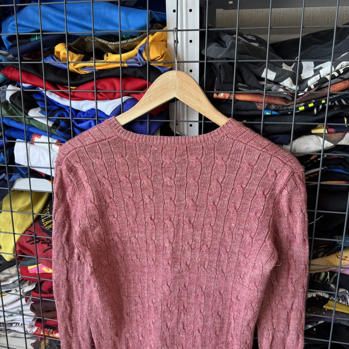 Polo Ralph Lauren Vintage Polo Ralph Lauren Cable Knit V-neck Pink Sweater Size S / US 4 / IT 40 - 10 Thumbnail