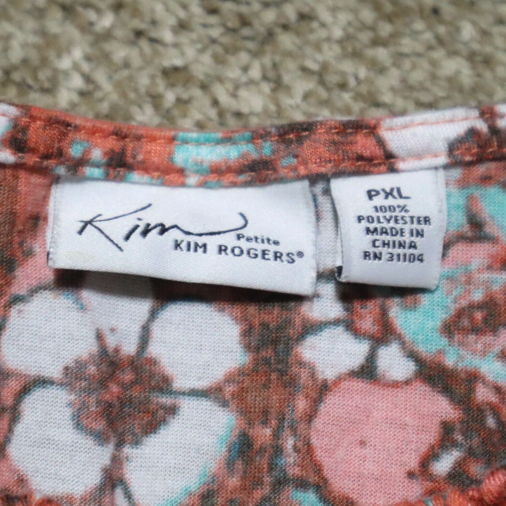 Vintage VINTAGE Kim Rogers Floral Blouse Shirt Petite Women's Cotton 3/4 Sleeve Casual Fall Spring Summer Winter Size XL / US 12-14 / IT 48-50 - 3 Thumbnail