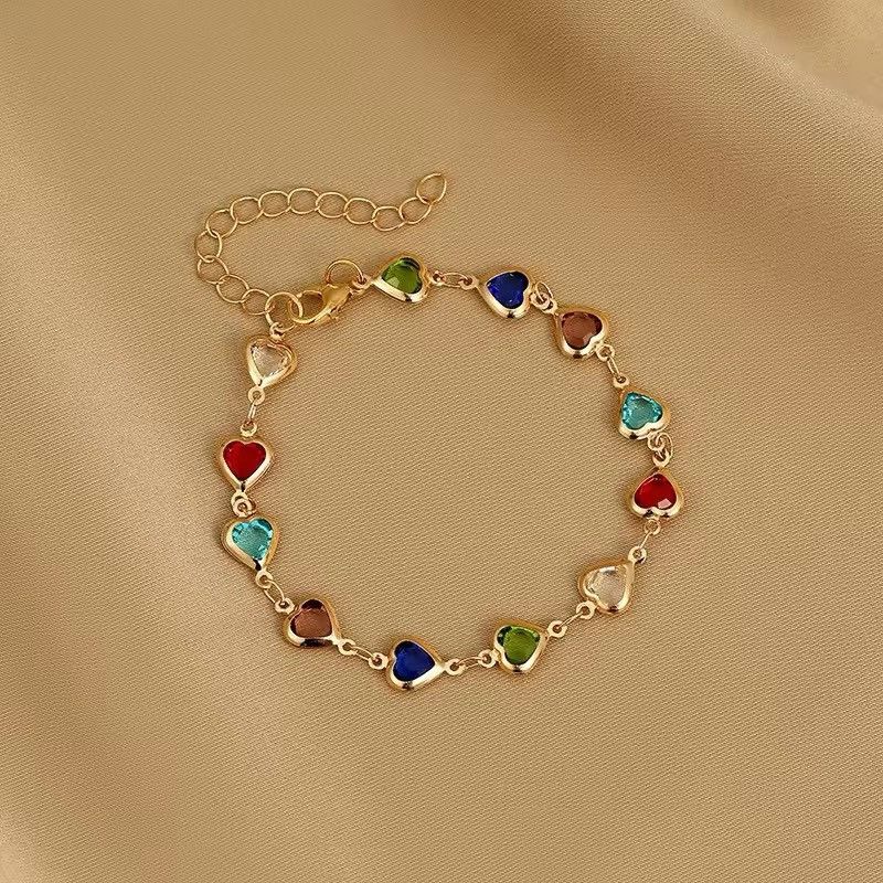 Jewelry Creative Heart-shaped Zircon Bracelet Elegant Luxury Size ONE SIZE - 1 Thumbnail