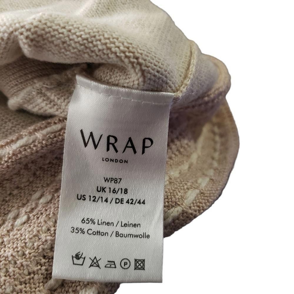 Designer CT1086a Wrap London Women's tan lightweight sweater. 12/14 Size XL / US 12-14 / IT 48-50 - 7 Thumbnail