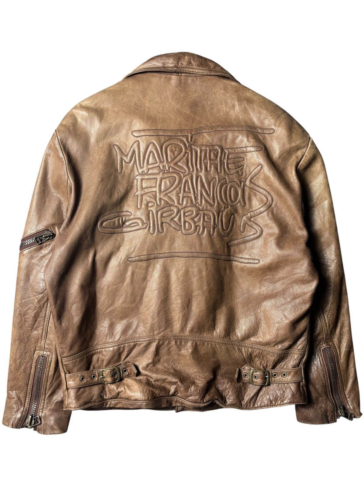 Marithe + Francois Girbaud 1990s Marithe Francois Girbaud Leather Jacket Size US L / EU 52-54 / 3 - 2 Thumbnail