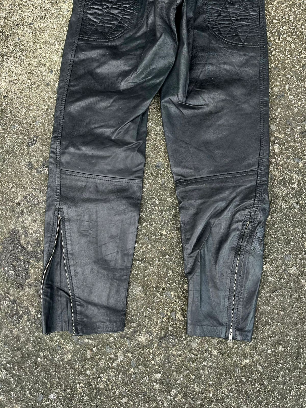 Genuine Leather × Japanese Brand × Vintage genuine leather high waist buckle pants rick owens style Size 30" / US 8 / IT 44 - 7 Thumbnail