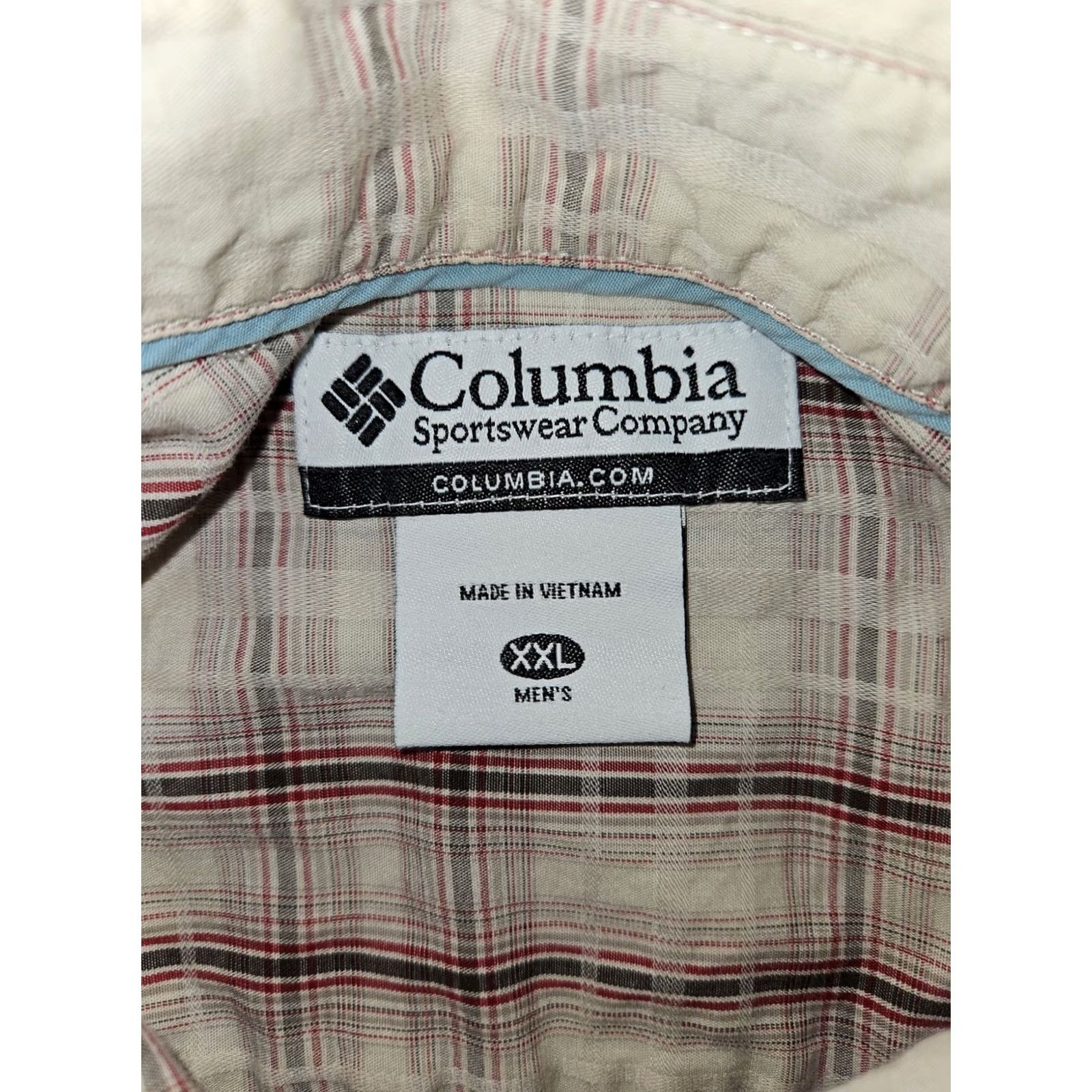Vintage Columbia Button Shirt Short Sleeve Men's XXL Cream Red Plaid Casual Outdoors Size US XXL / EU 58 / 5 - 2 Thumbnail