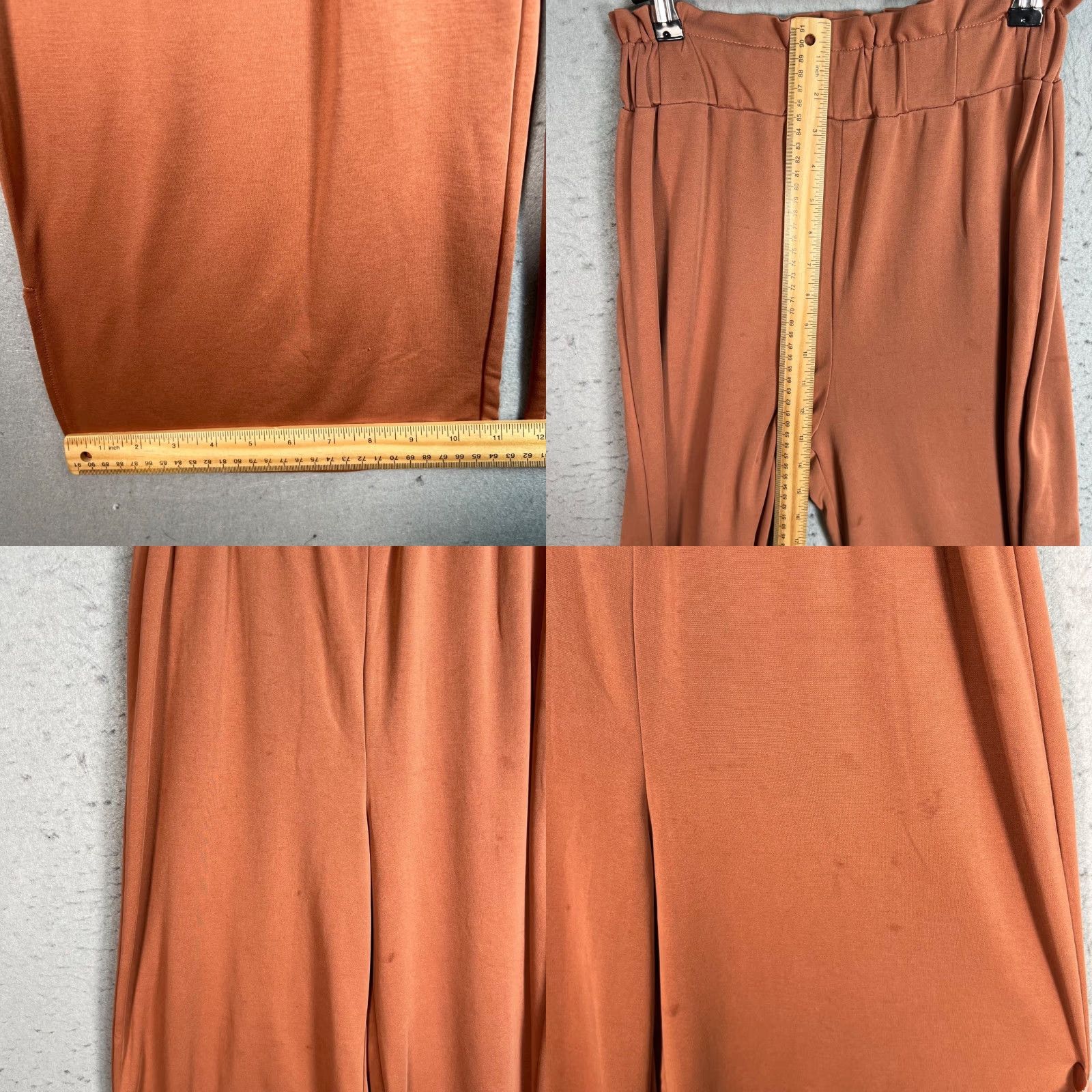 Mango Mango Womens XS High-Waisted Wide-Leg Rust Orange Pants Size 26" / US 2 / IT 38 - 8 Thumbnail