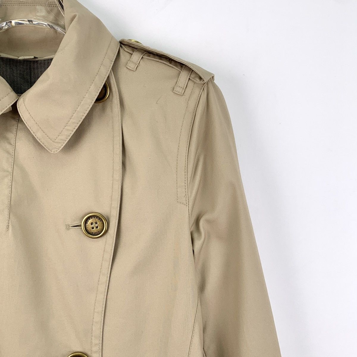Burberry Burberry Bbr Khaki Cotton Belted Section Trench Coat Size XS / US 0-2 / IT 36-38 - 3 Thumbnail